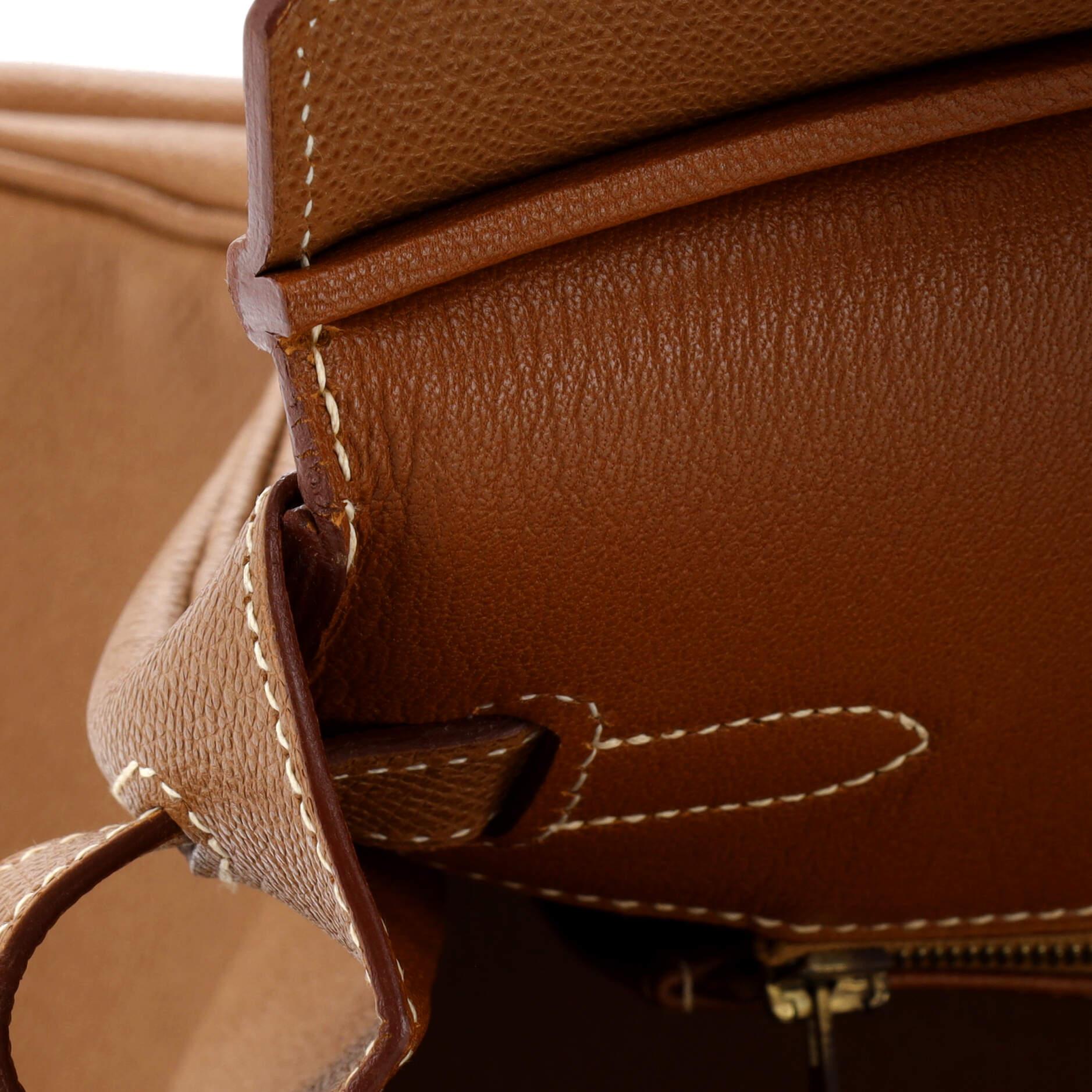 Hermes Birkin Handbag Gold Veau Grain Lisse with Gold Hardware 35 6