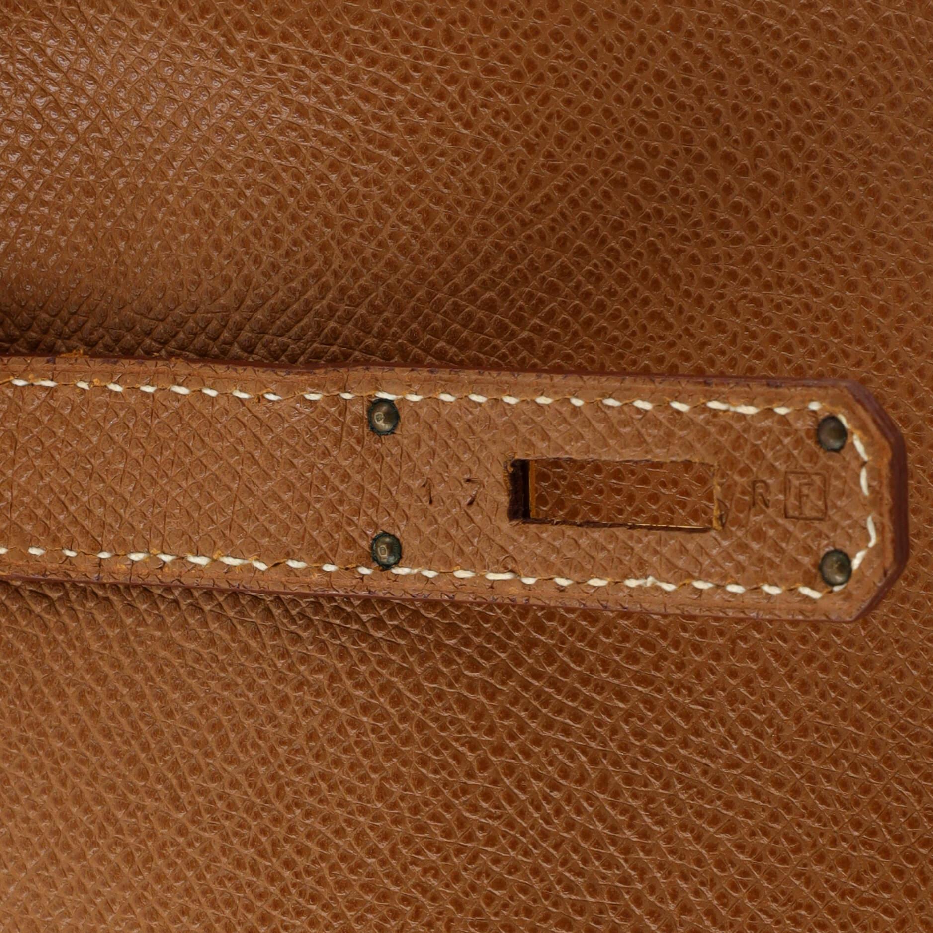 Hermes Birkin Handbag Gold Veau Grain Lisse with Gold Hardware 35 8