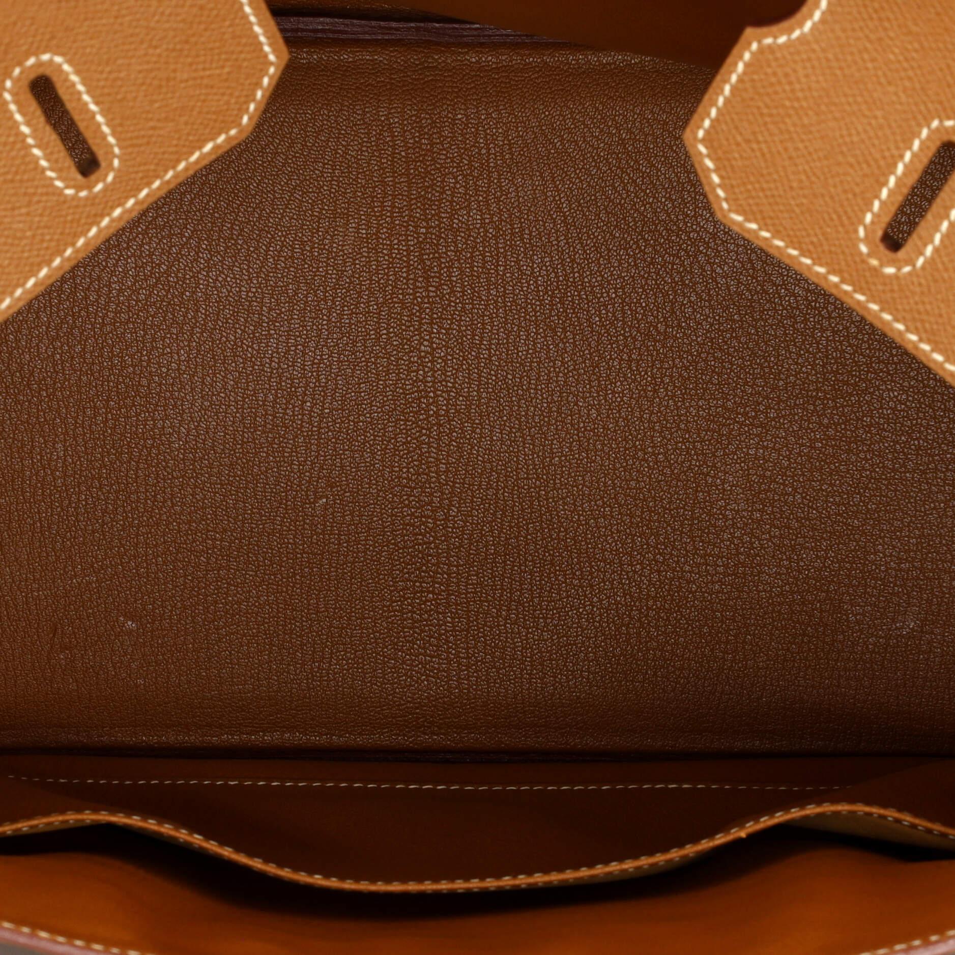 Hermes Birkin Handbag Gold Veau Grain Lisse with Gold Hardware 35 1