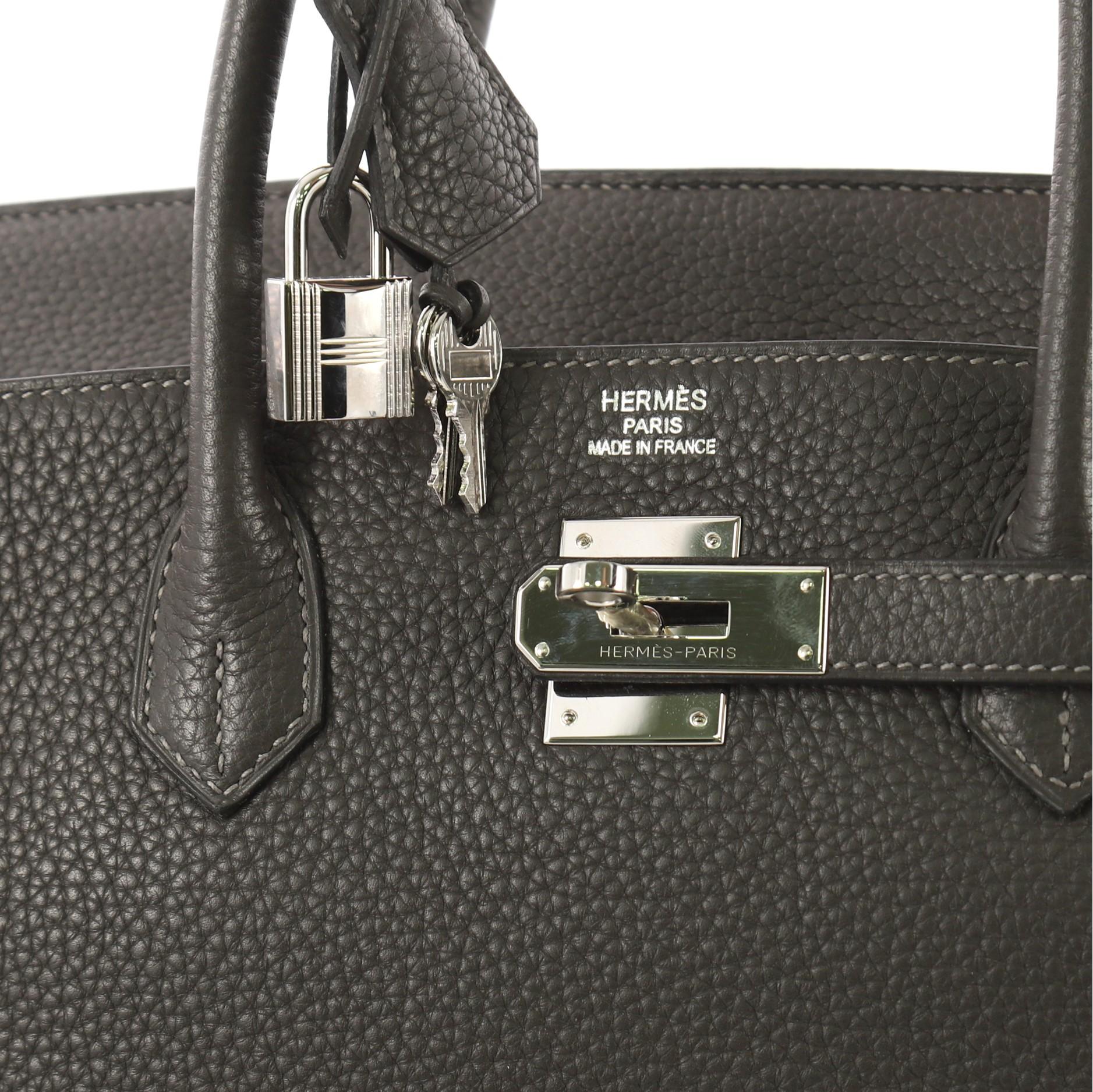 Hermes Birkin Handbag Graphite Clemence with Palladium Hardware 40 1