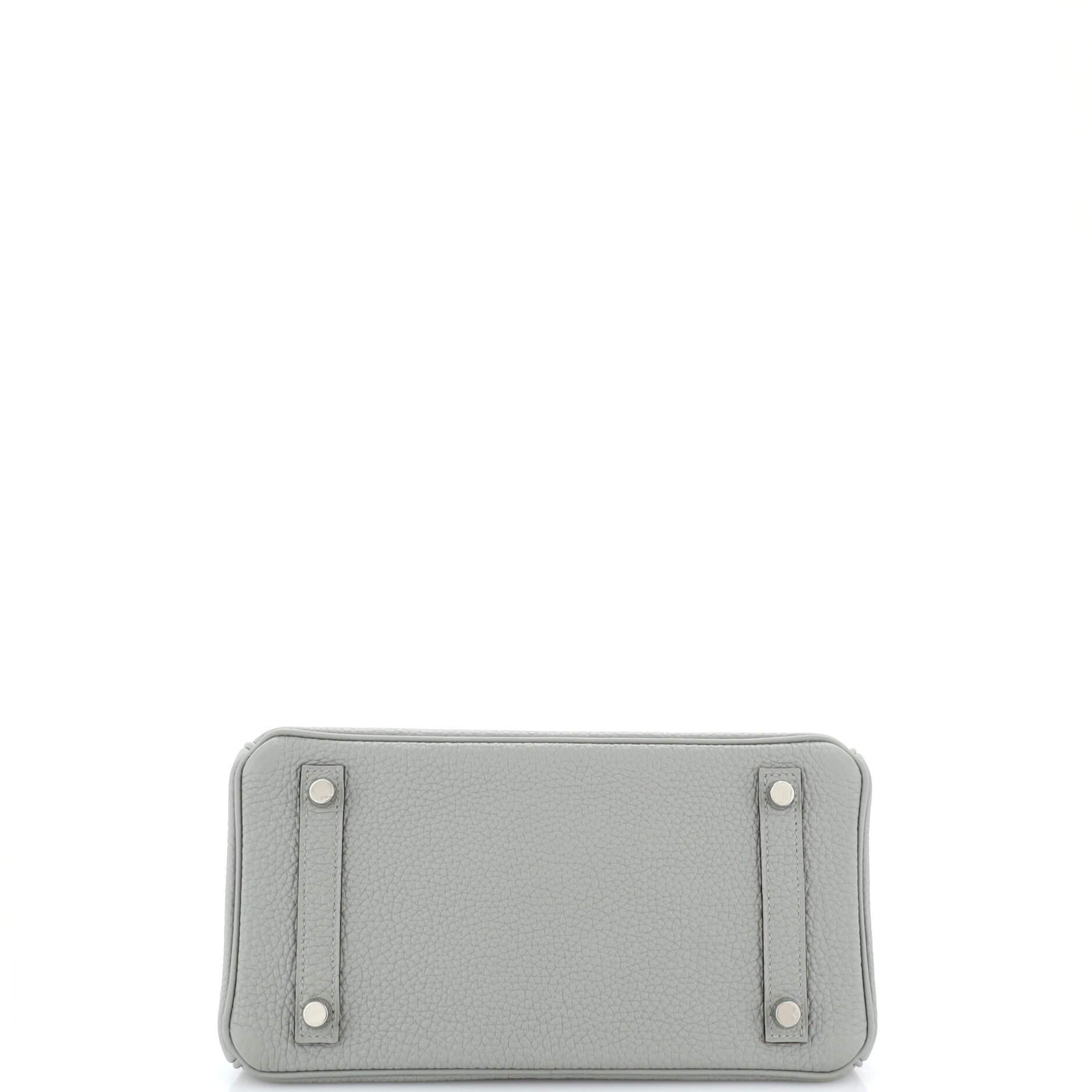 Hermes Birkin Handbag Grey Clemence with Palladium Hardware 25 1