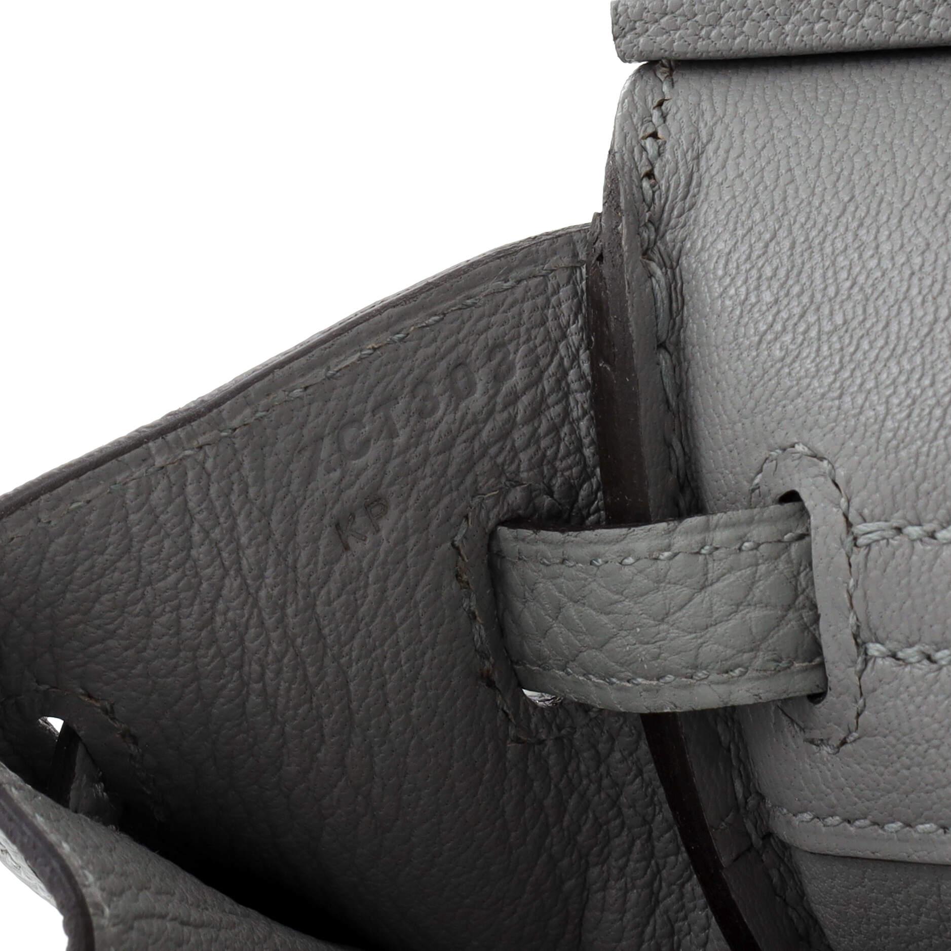 Hermes Birkin Handbag Grey Clemence with Palladium Hardware 25 4