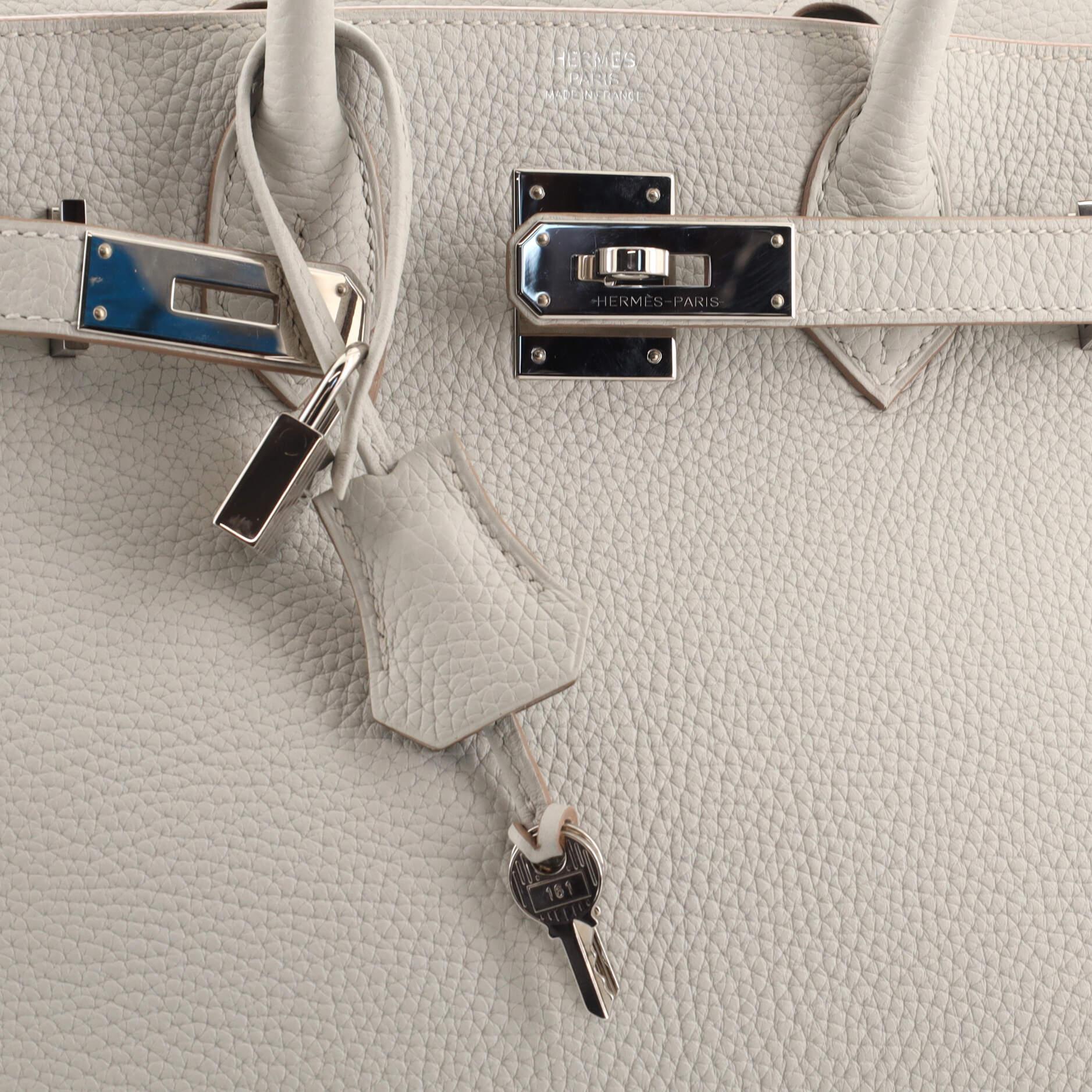Hermes Birkin Handbag Grey Clemence with Palladium Hardware 30 3