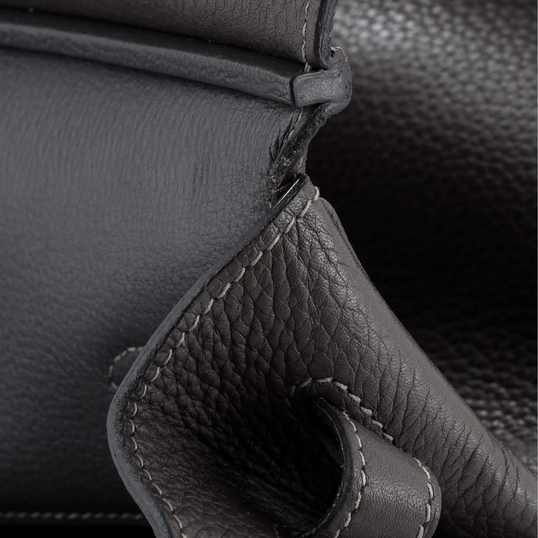 Hermes Birkin Handbag Grey Clemence with Palladium Hardware 35 9