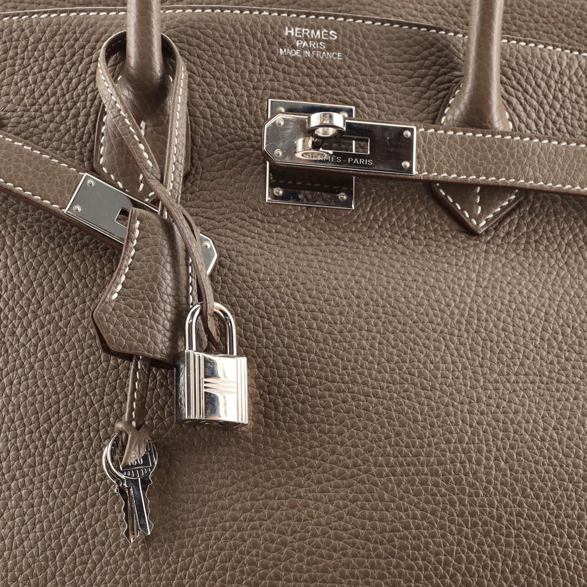 Hermes Birkin Handbag Grey Clemence with Palladium Hardware 35 1