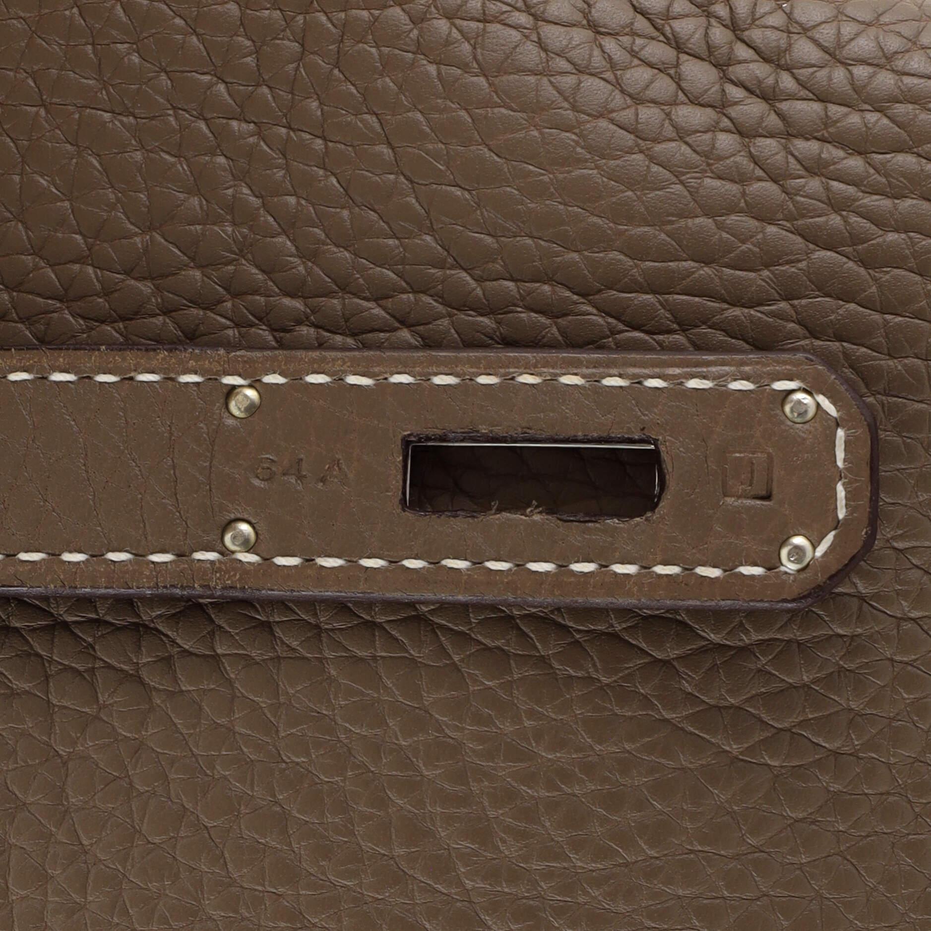 Hermes Birkin Handbag Grey Clemence with Palladium Hardware 40 For Sale 8