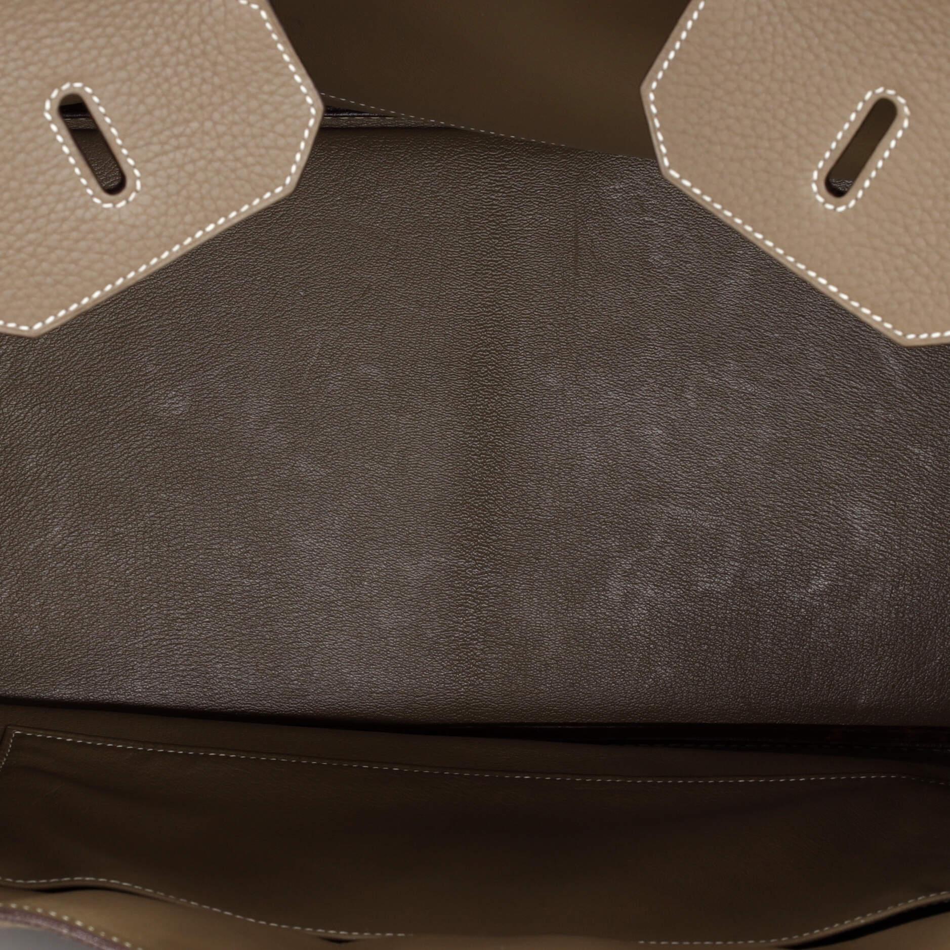 Hermes Birkin Handbag Grey Clemence with Palladium Hardware 40 For Sale 1