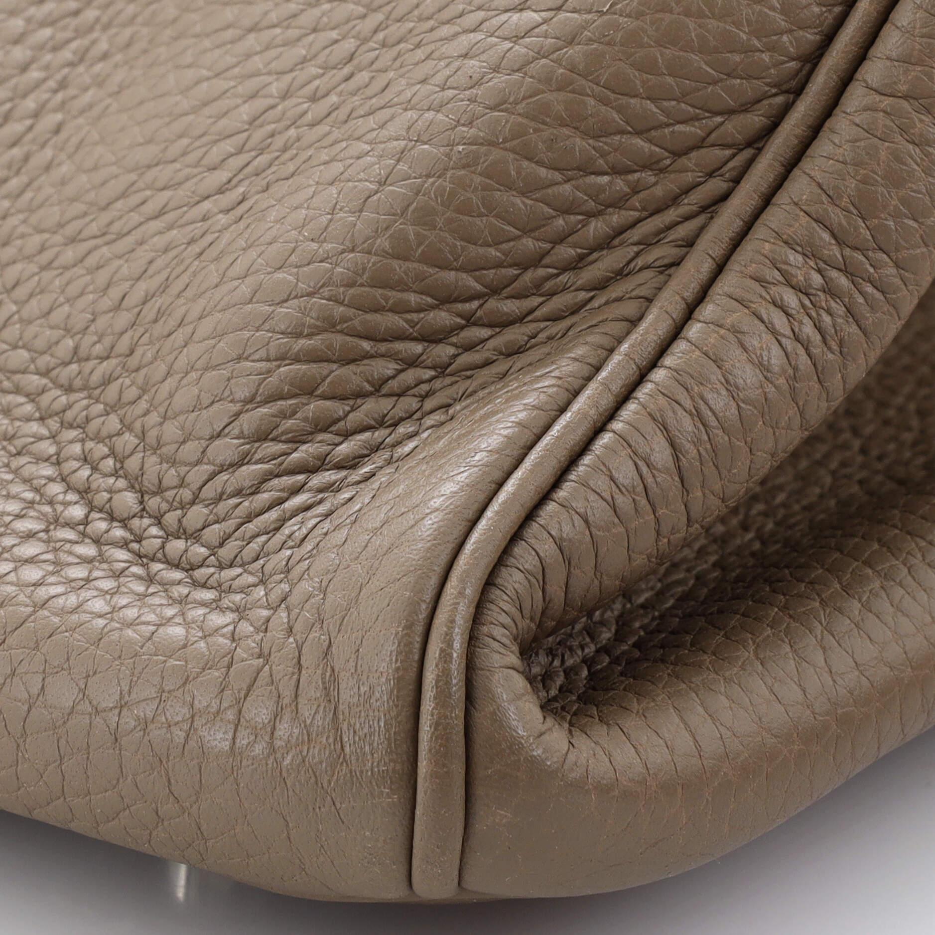 Hermes Birkin Handbag Grey Clemence with Palladium Hardware 40 For Sale 4