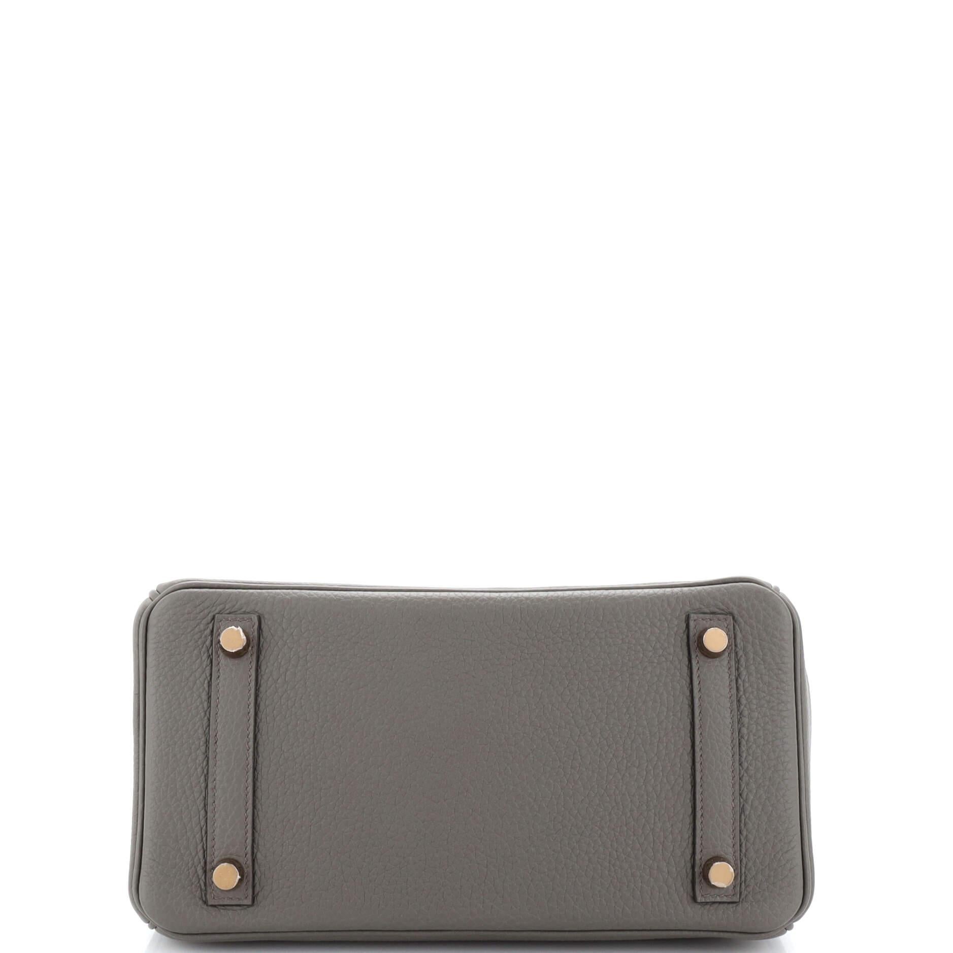 Hermes Birkin Handbag Grey Clemence with Rose Gold Hardware 25 1