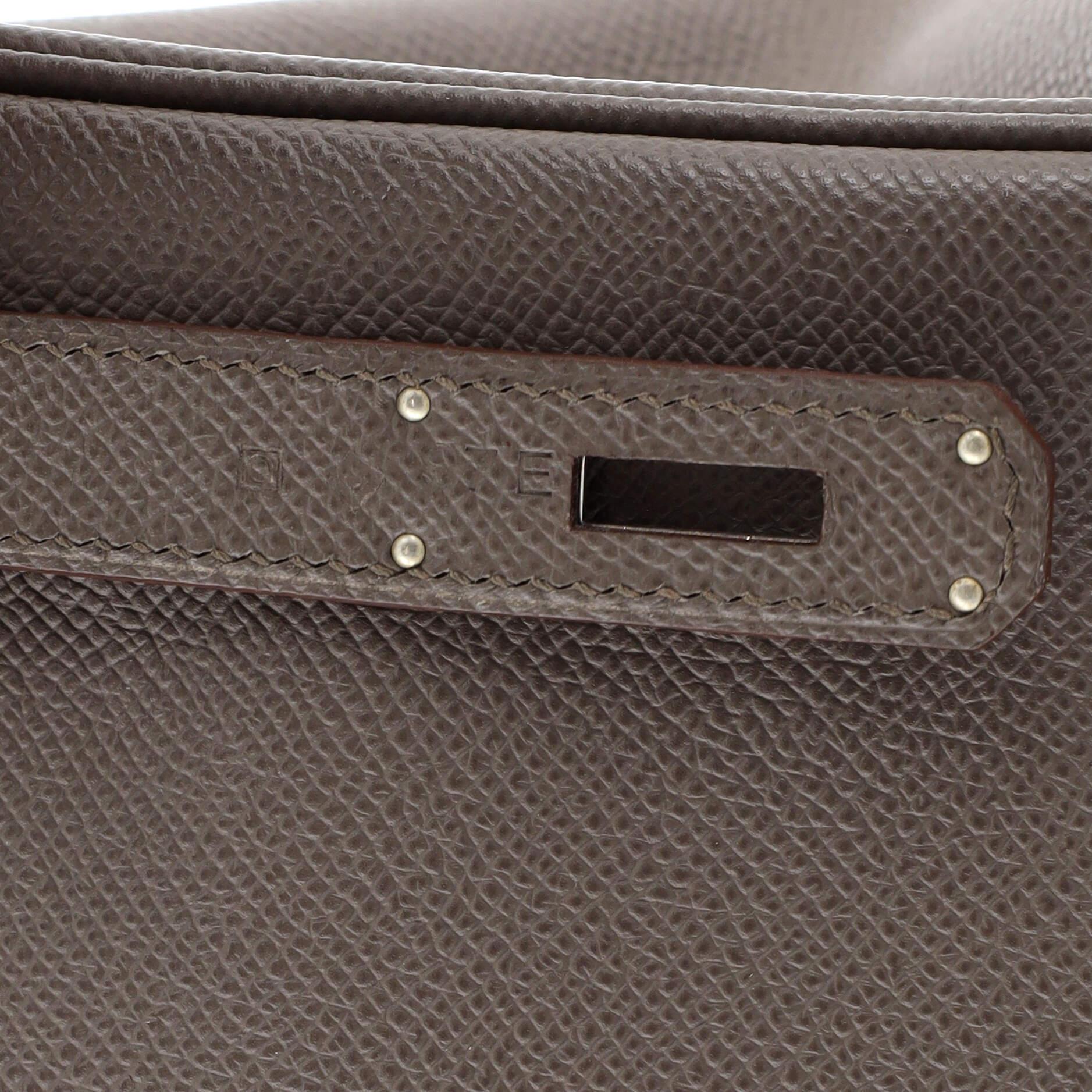 Hermes Birkin Handbag Grey Epsom with Palladium Hardware 30 8