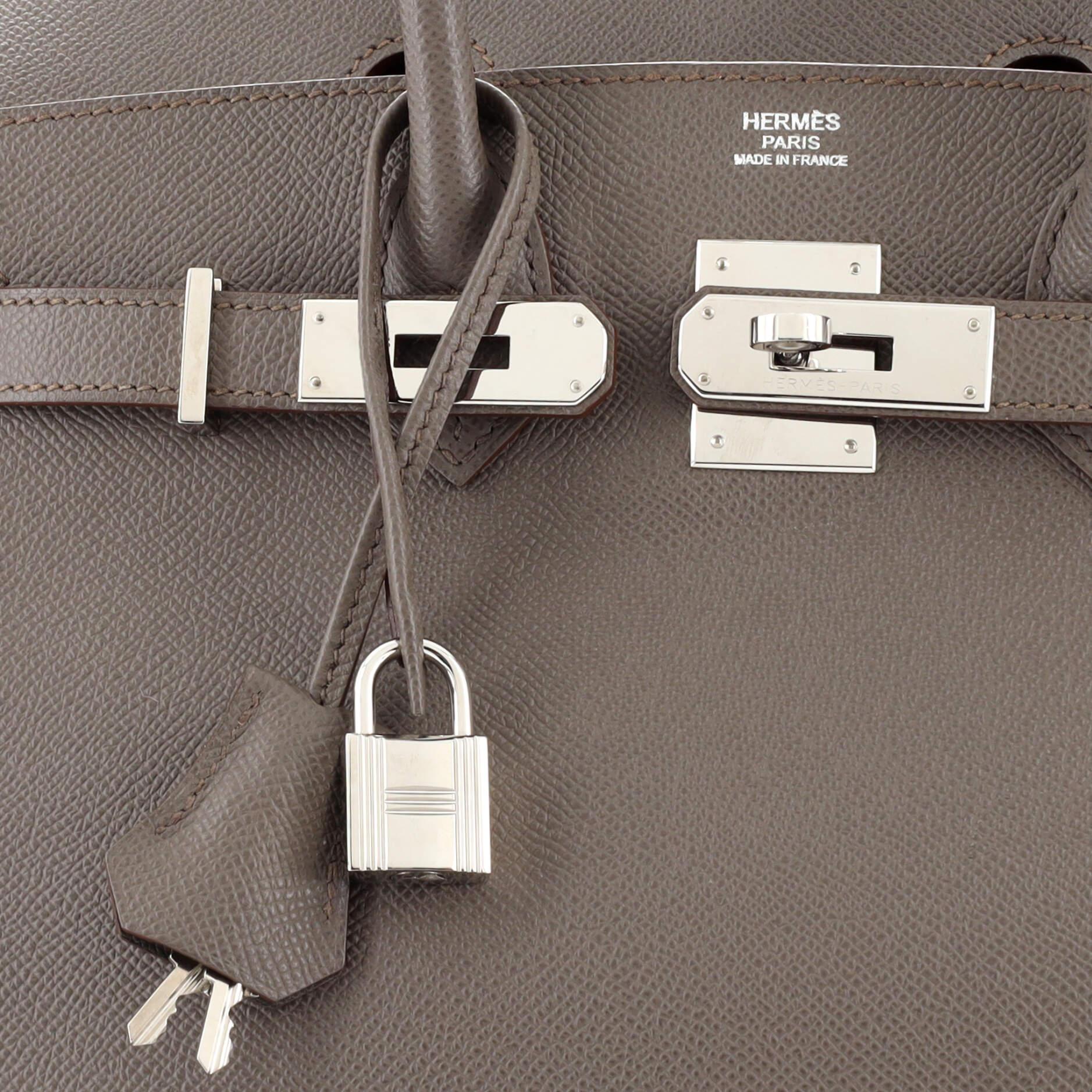 Hermes Birkin Handbag Grey Epsom with Palladium Hardware 30 3