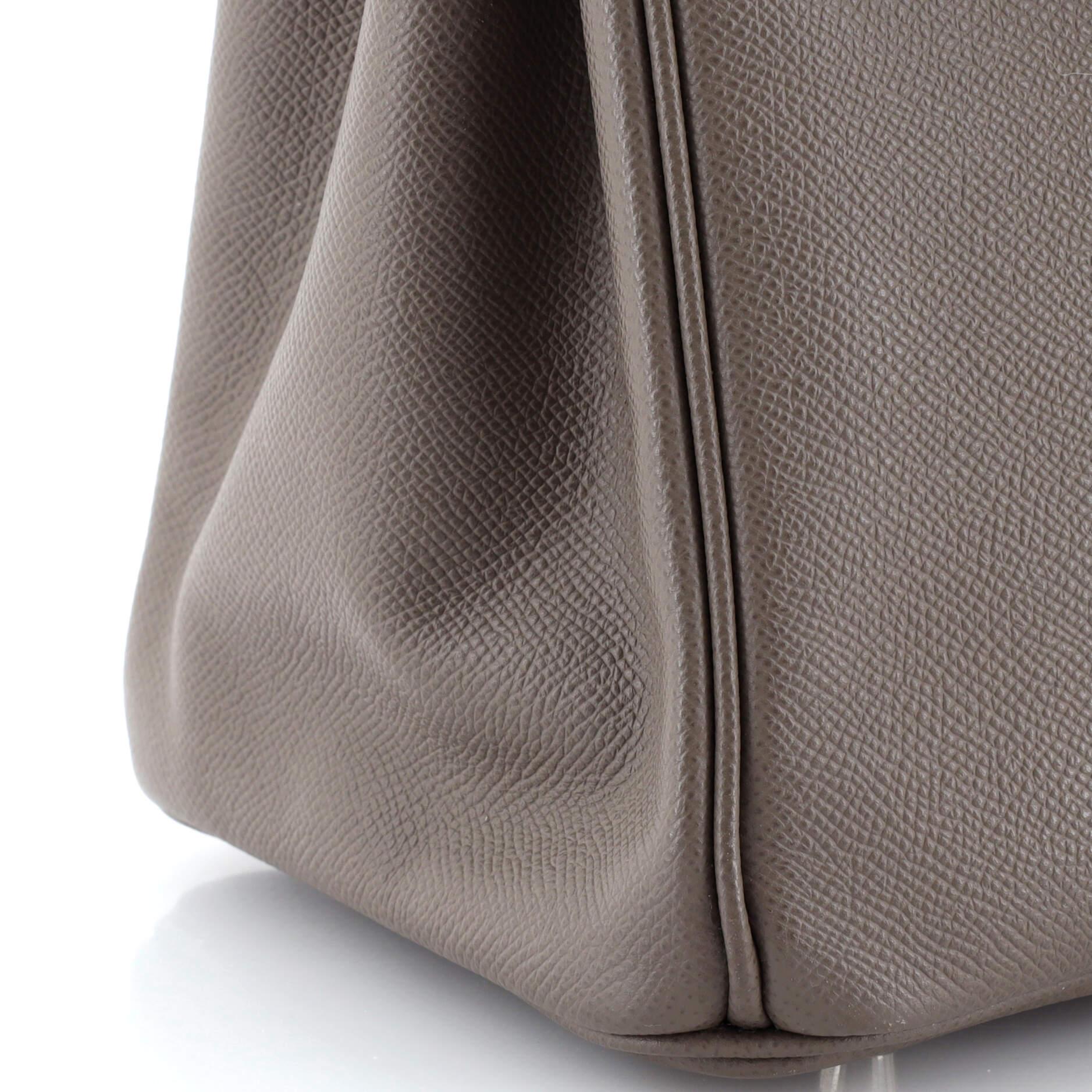 Hermes Birkin Handbag Grey Epsom with Palladium Hardware 30 4