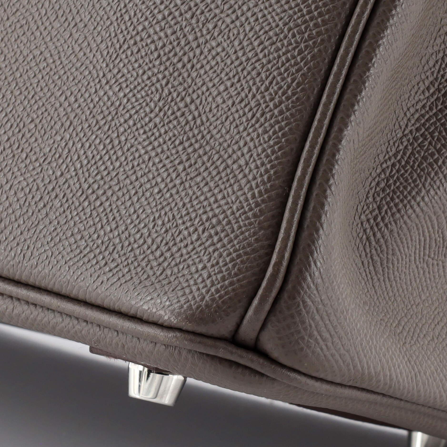 Hermes Birkin Handbag Grey Epsom with Palladium Hardware 30 5