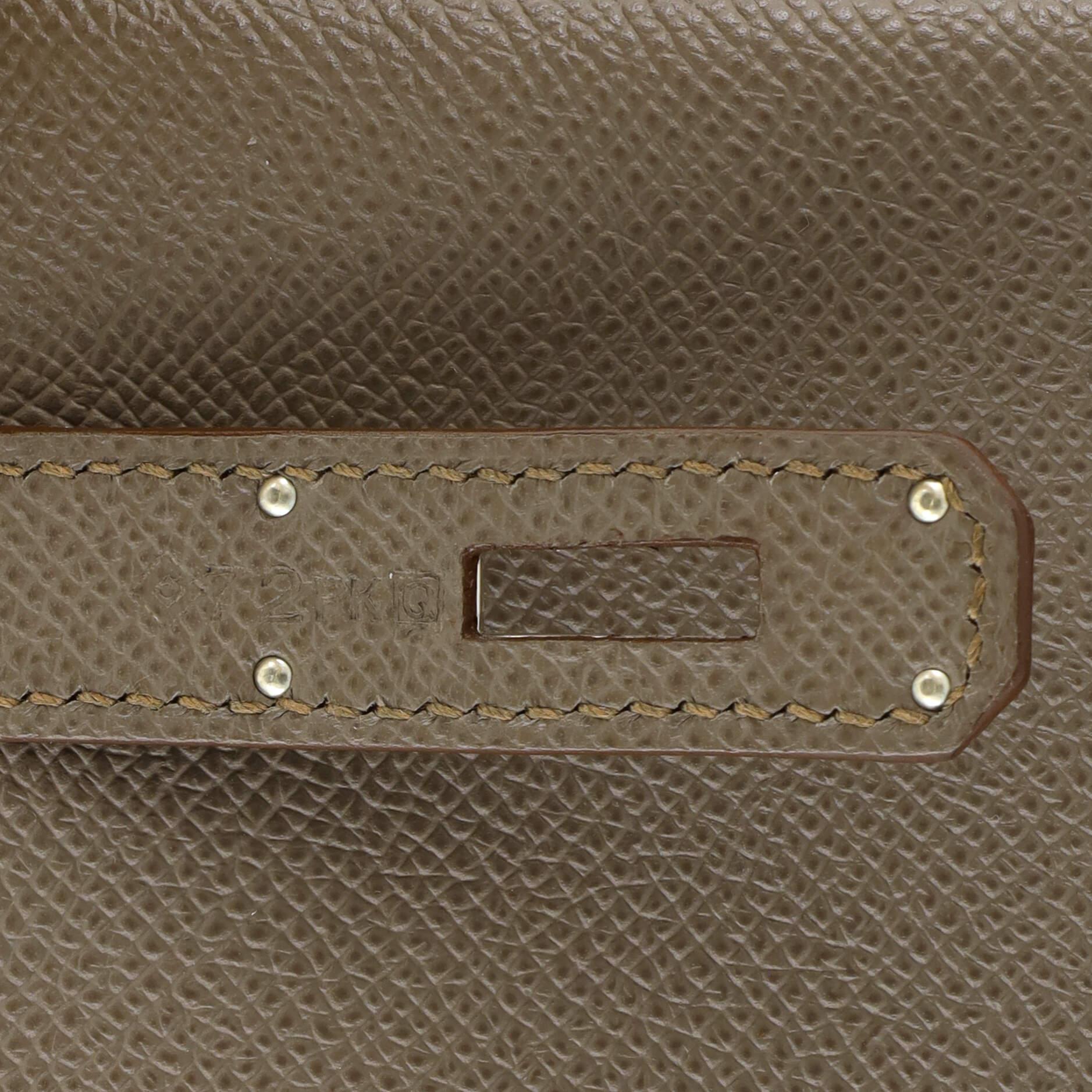 Hermes Birkin Handbag Grey Epsom with Palladium Hardware 35 6