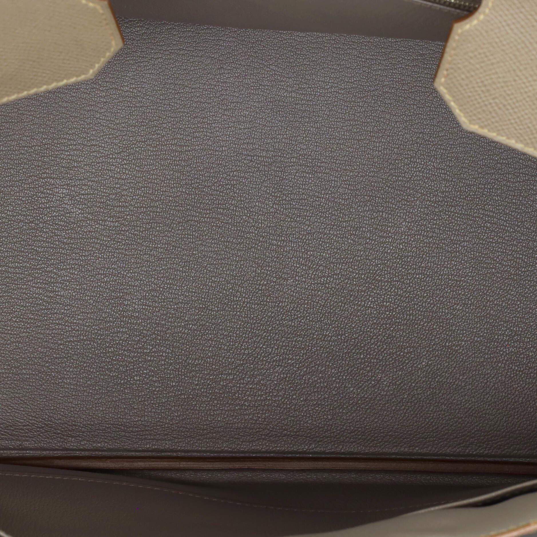 Women's Hermes Birkin Handbag Grey Epsom with Palladium Hardware 35