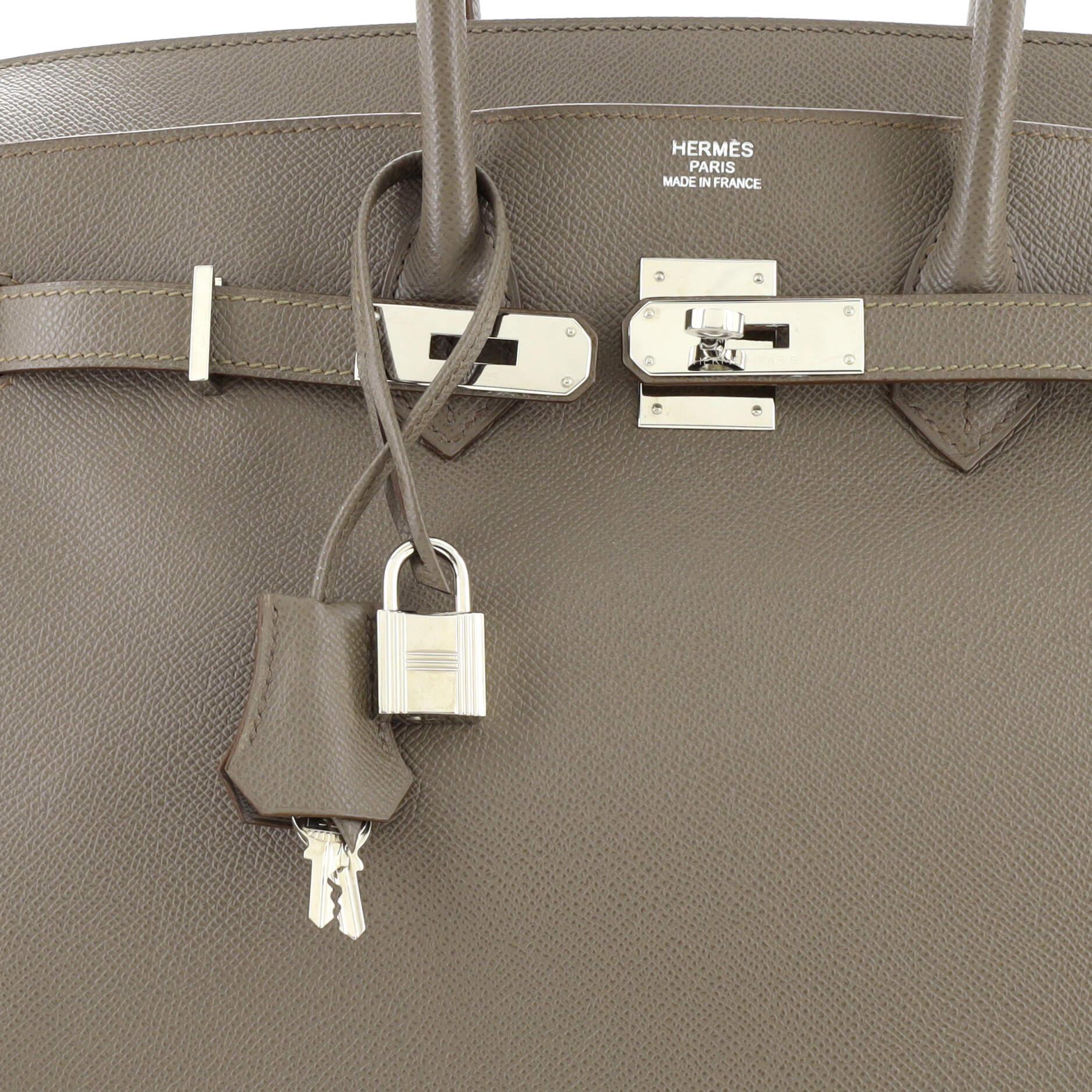 Hermes Birkin Handbag Grey Epsom with Palladium Hardware 35 1