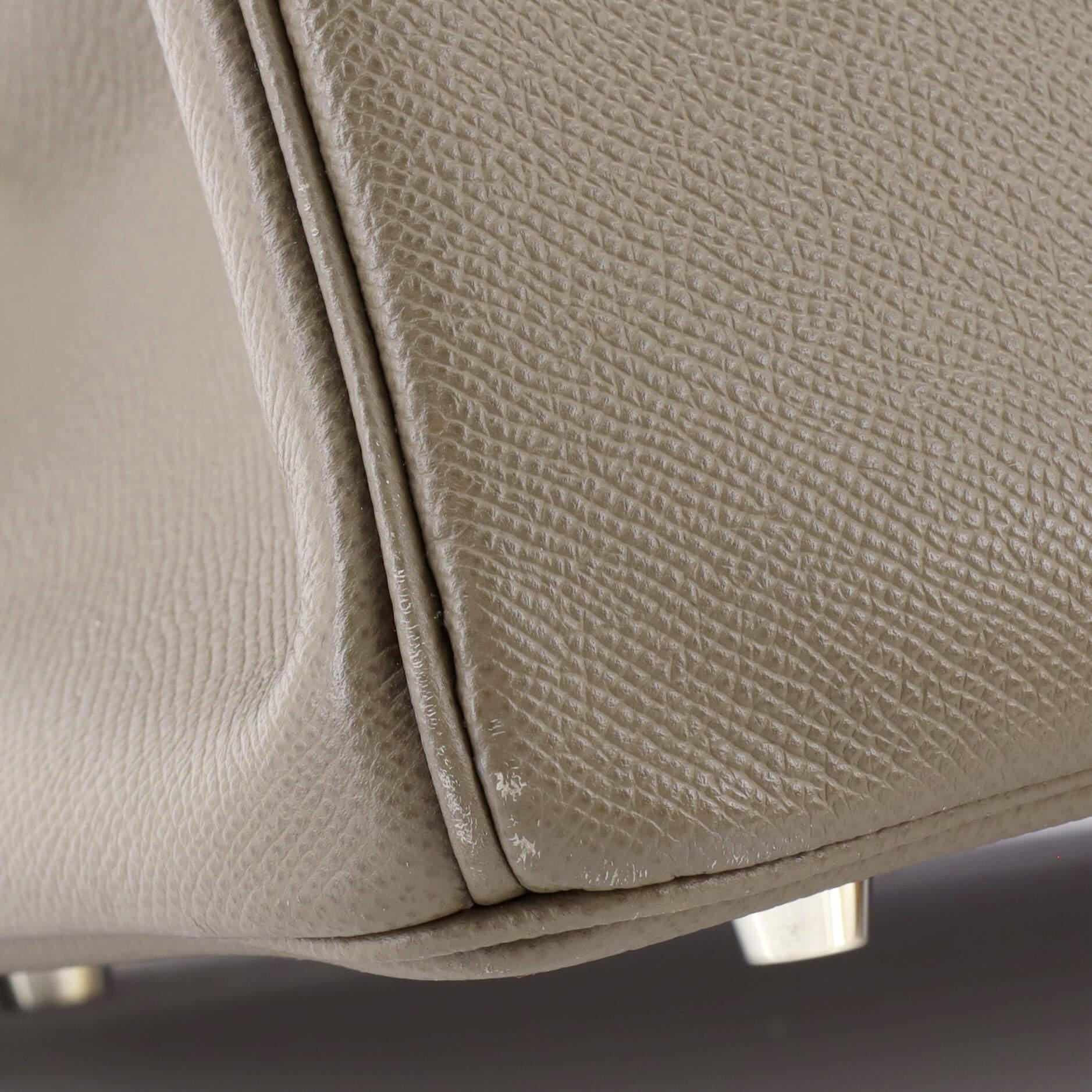 Hermes Birkin Handbag Grey Epsom with Palladium Hardware 35 2