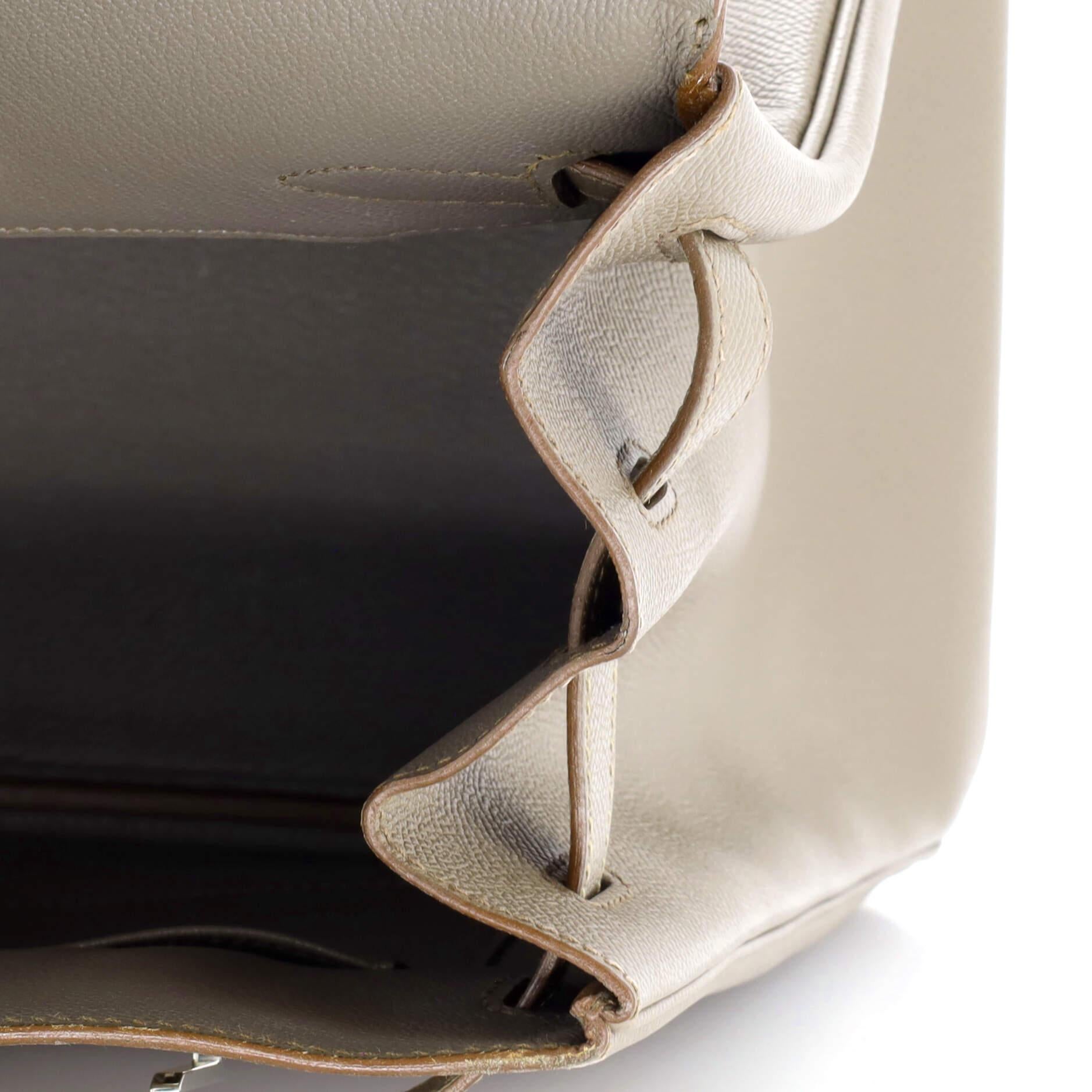 Hermes Birkin Handbag Grey Epsom with Palladium Hardware 35 4