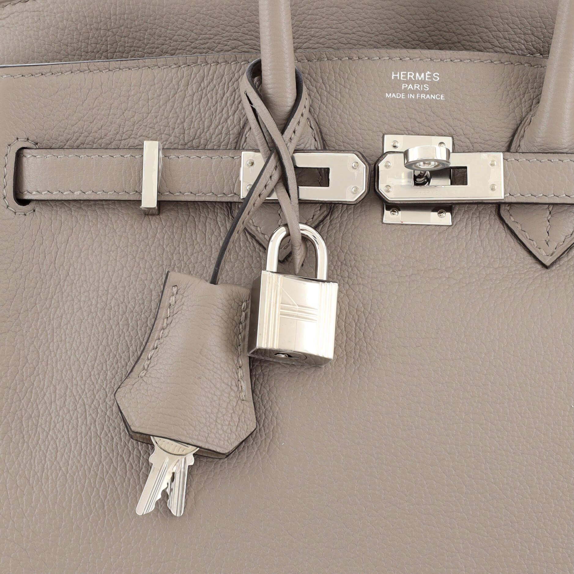 Hermes Birkin Handbag Grey Novillo with Palladium Hardware 25 3
