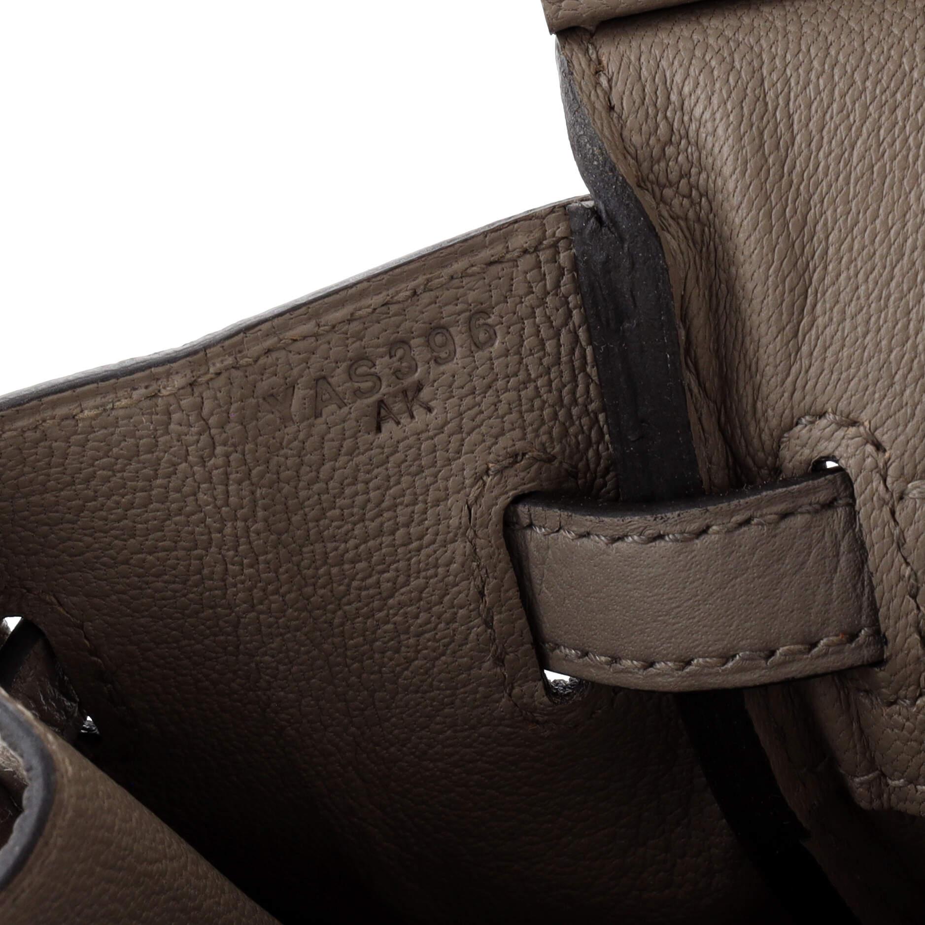 Hermes Birkin Handbag Grey Novillo with Palladium Hardware 25 5