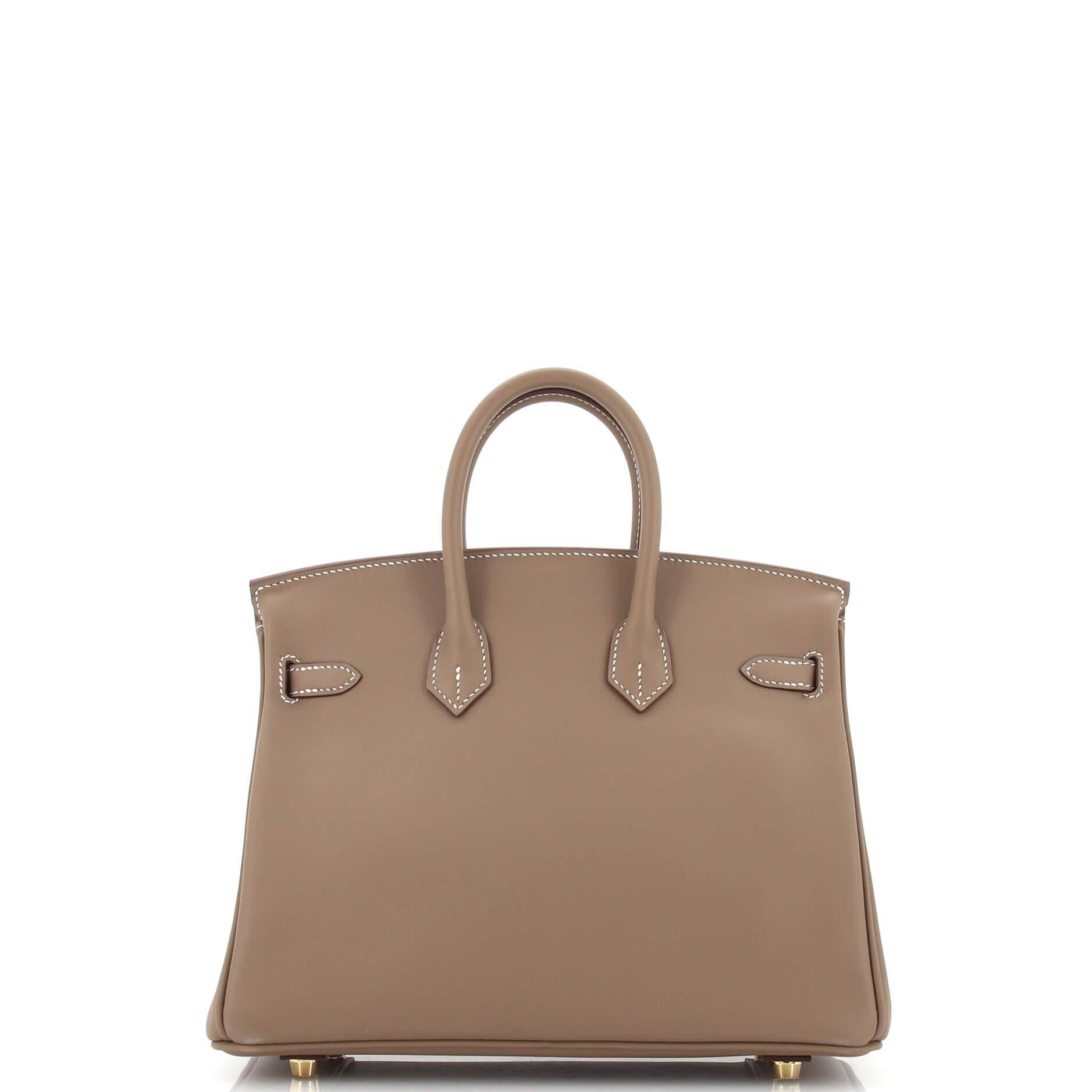 Women's or Men's Hermes Birkin Handbag Grey Swift with Gold Hardware 25