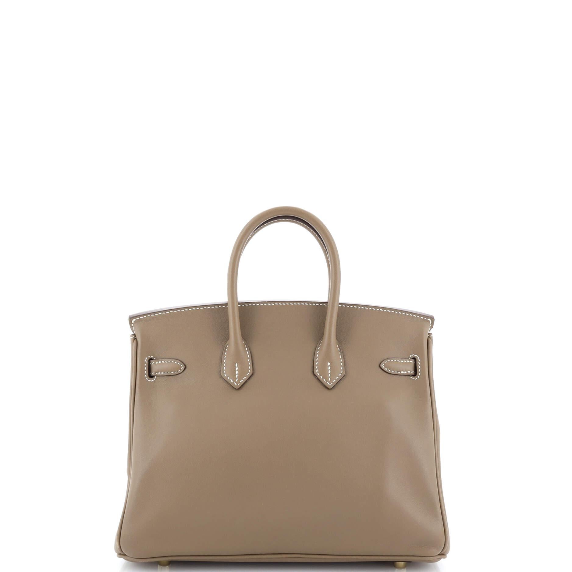 Women's or Men's Hermes Birkin Handbag Grey Swift with Gold Hardware 25