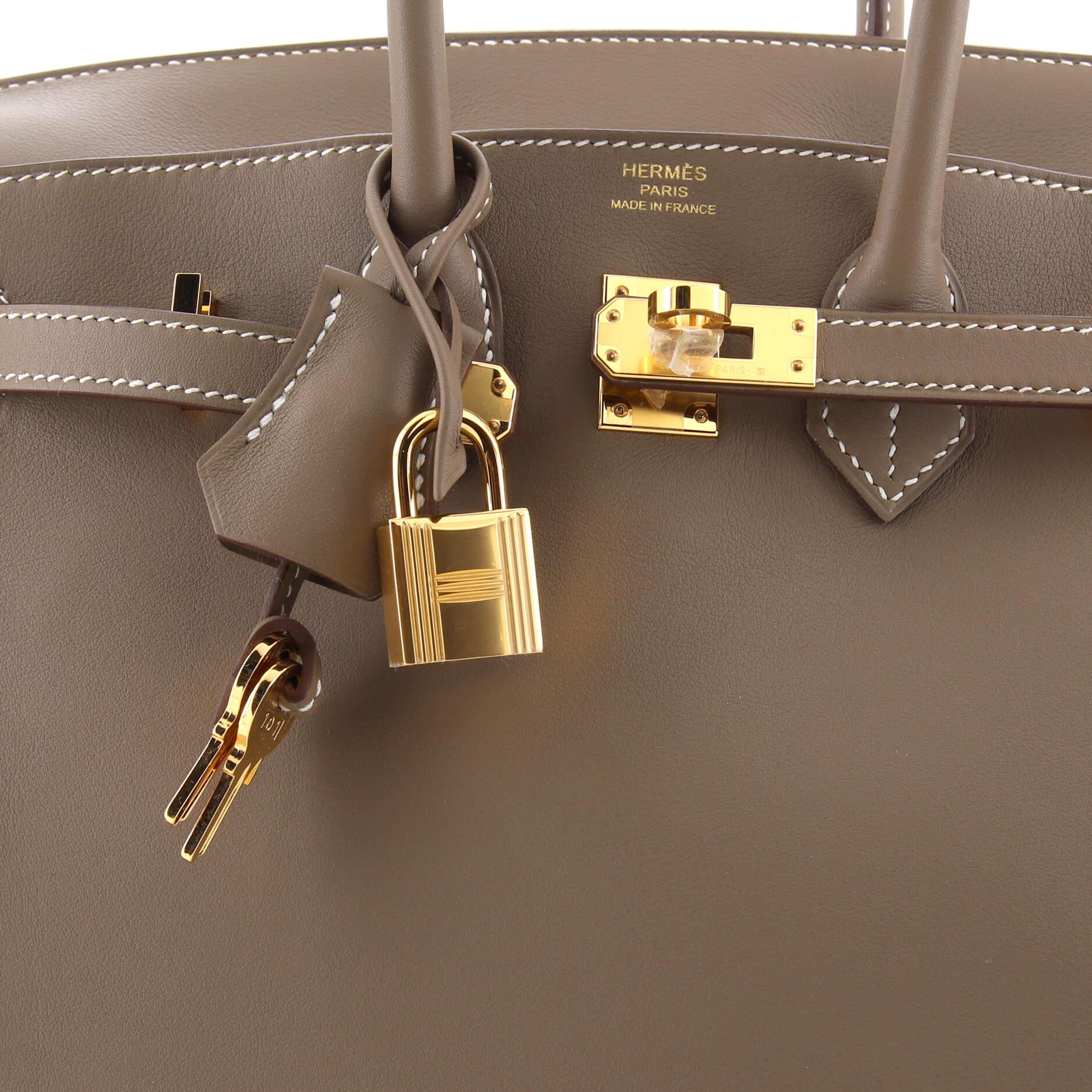Hermes Birkin Handbag Grey Swift with Gold Hardware 25 3