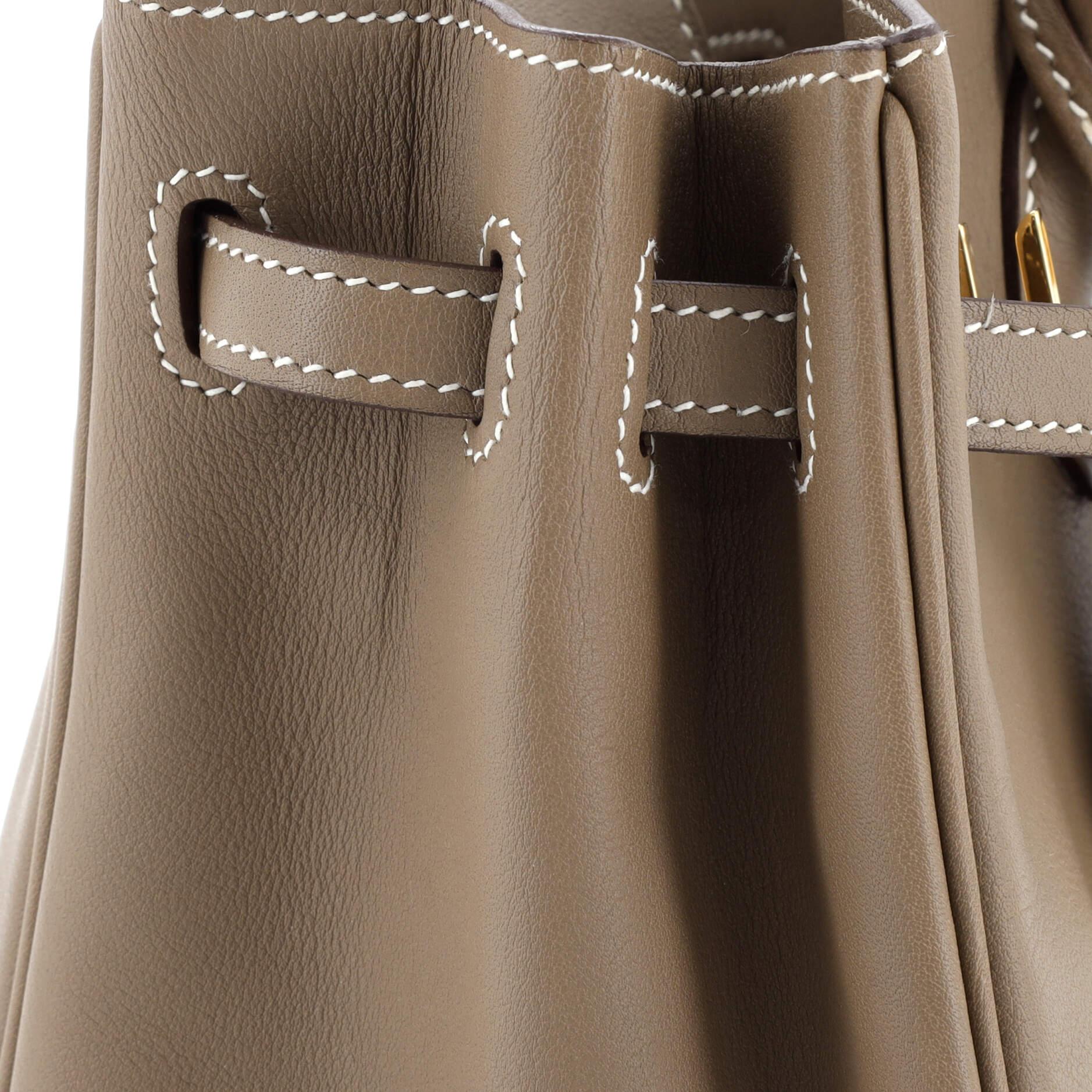 Hermes Birkin Handbag Grey Swift with Gold Hardware 25 4