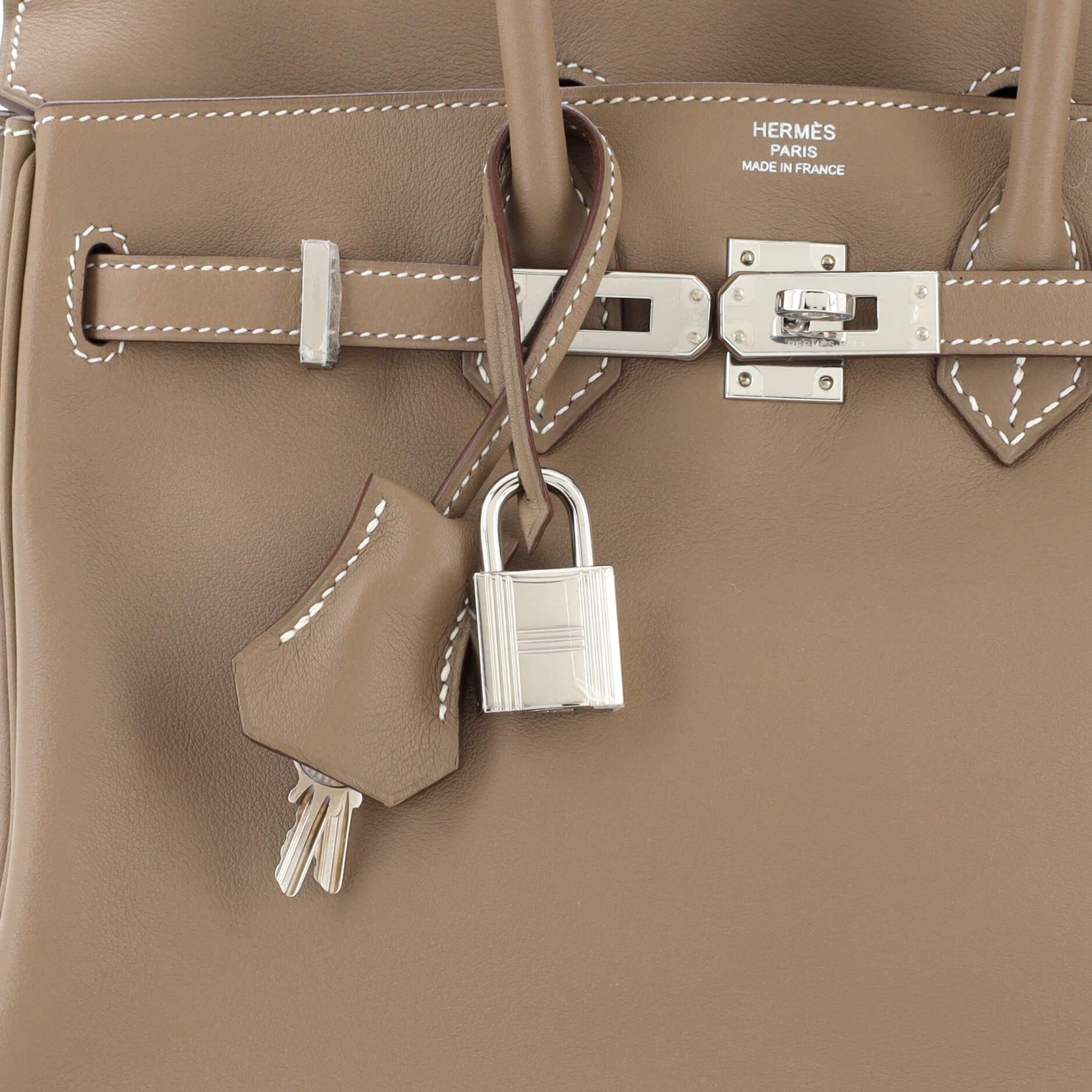 Hermes Birkin Handbag Grey Swift with Palladium Hardware 25 3