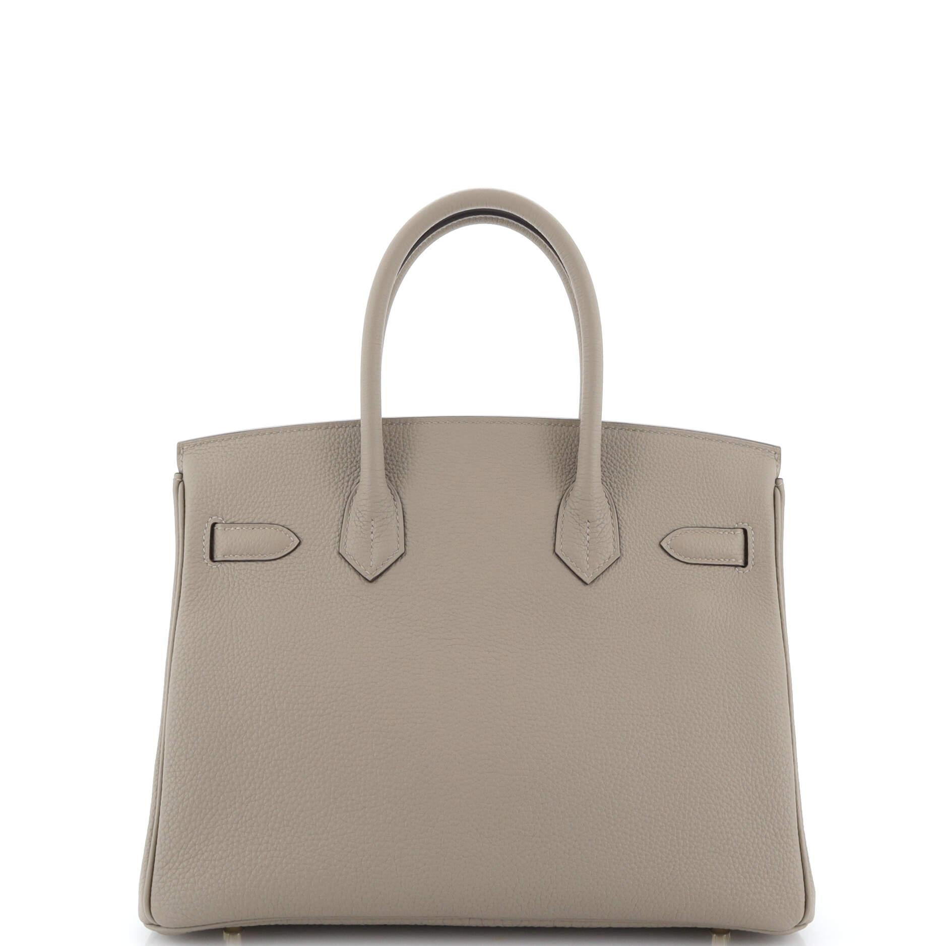 Women's or Men's Hermes Birkin Handbag Grey Togo with Gold Hardware 30