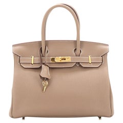 Hermes Birkin Handbag Grey Togo with Gold Hardware 30