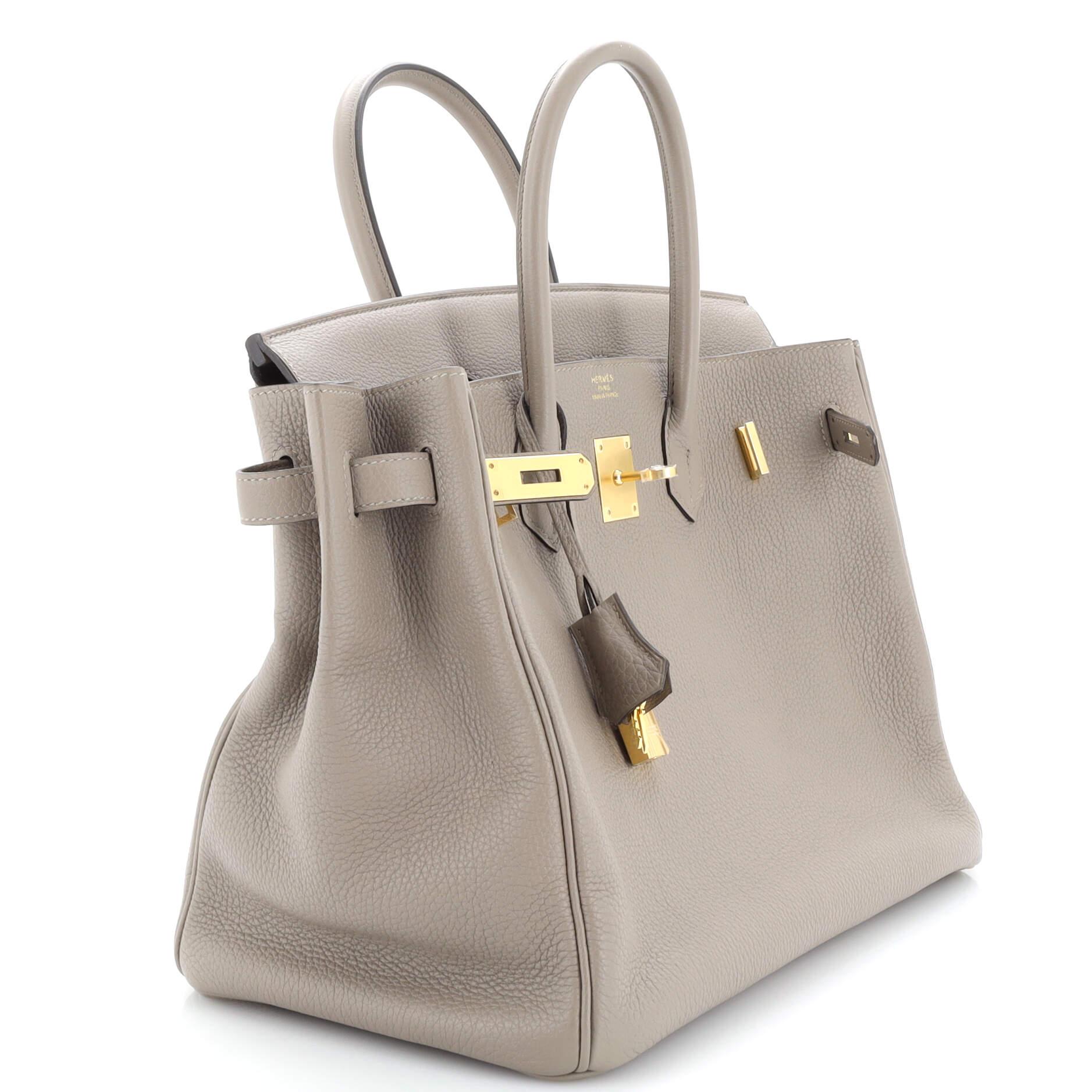 Hermes Birkin Handbag Grey Togo with Gold Hardware 35 7