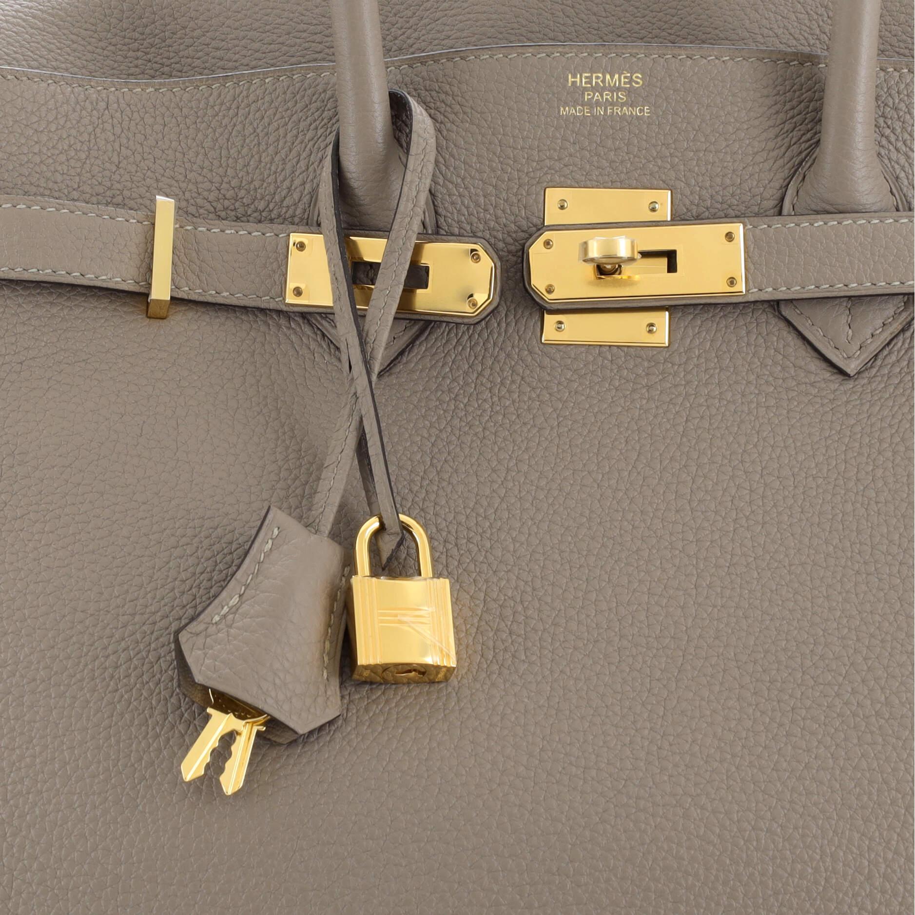 Hermes Birkin Handbag Grey Togo with Gold Hardware 35 3