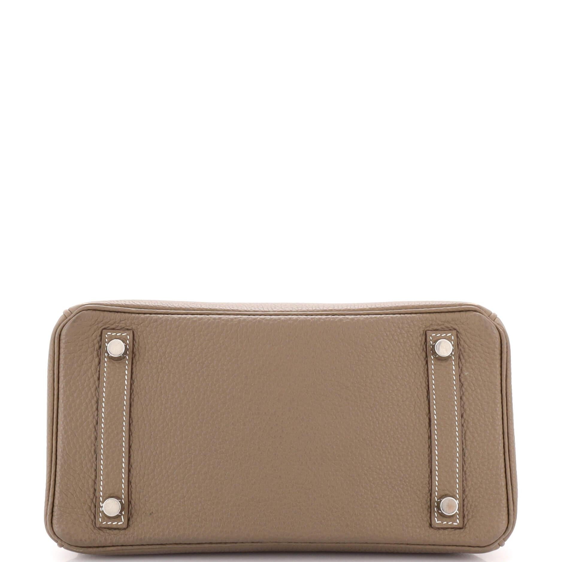 Hermes Birkin Handbag Grey Togo with Palladium Hardware 25 In Good Condition In NY, NY