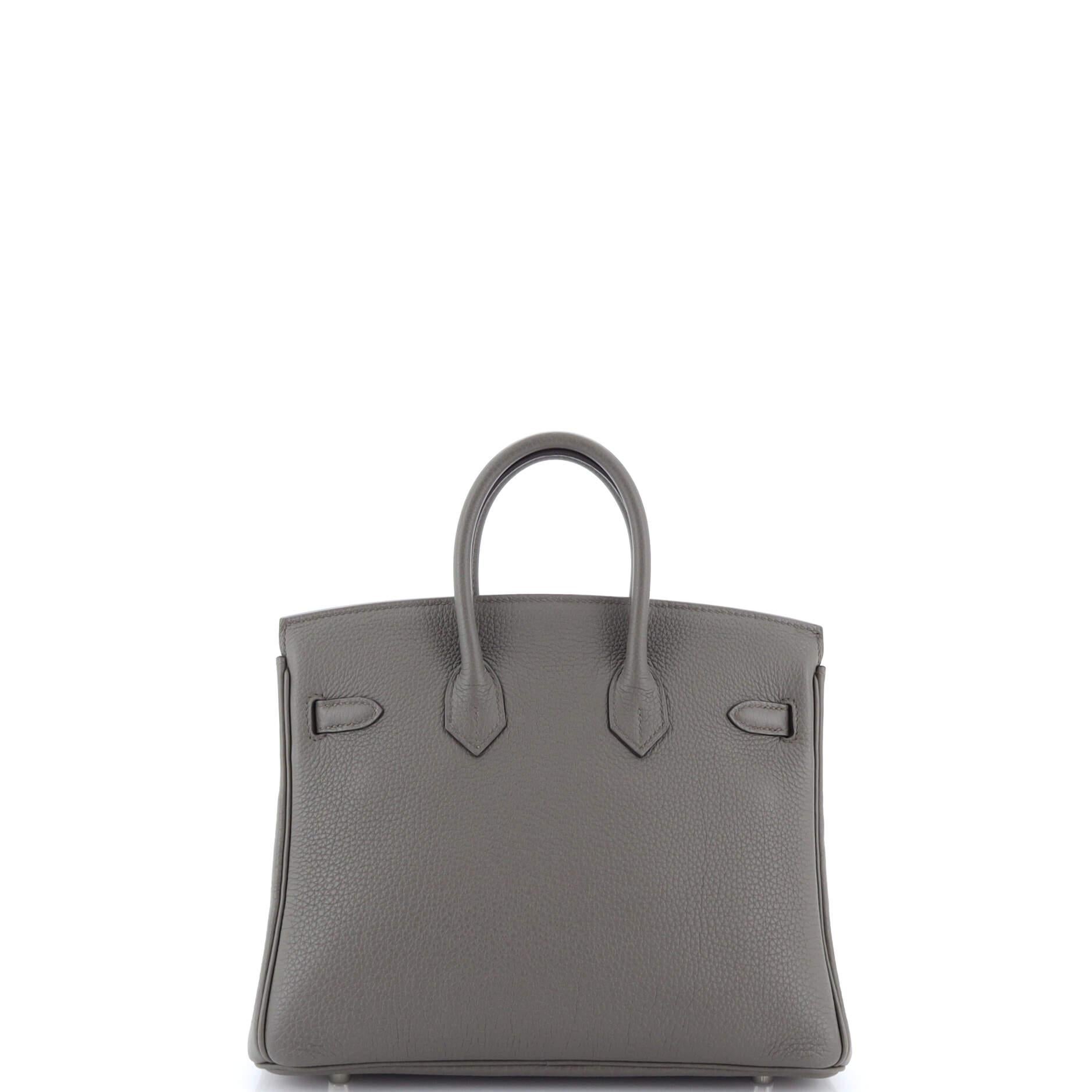 Women's or Men's Hermes Birkin Handbag Grey Togo with Palladium Hardware 25