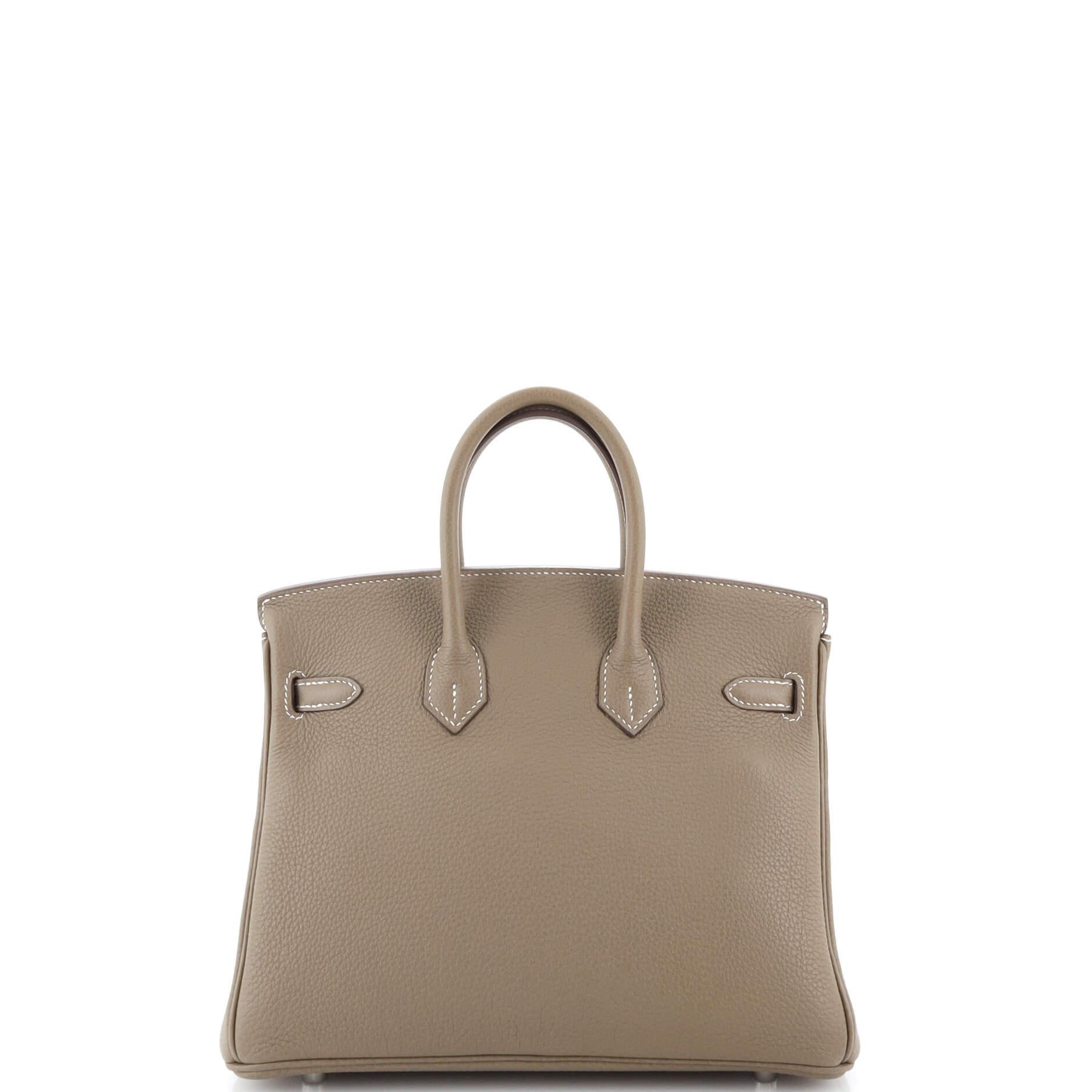 Women's Hermes Birkin Handbag Grey Togo with Palladium Hardware 25