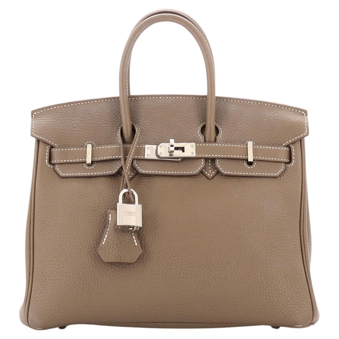 Hermes Birkin Handbag Grey Togo with Palladium Hardware 25