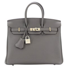 Hermes Birkin Handbag Grey Togo with Palladium Hardware 25