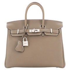 Hermes Birkin Handbag Grey Togo with Palladium Hardware 25