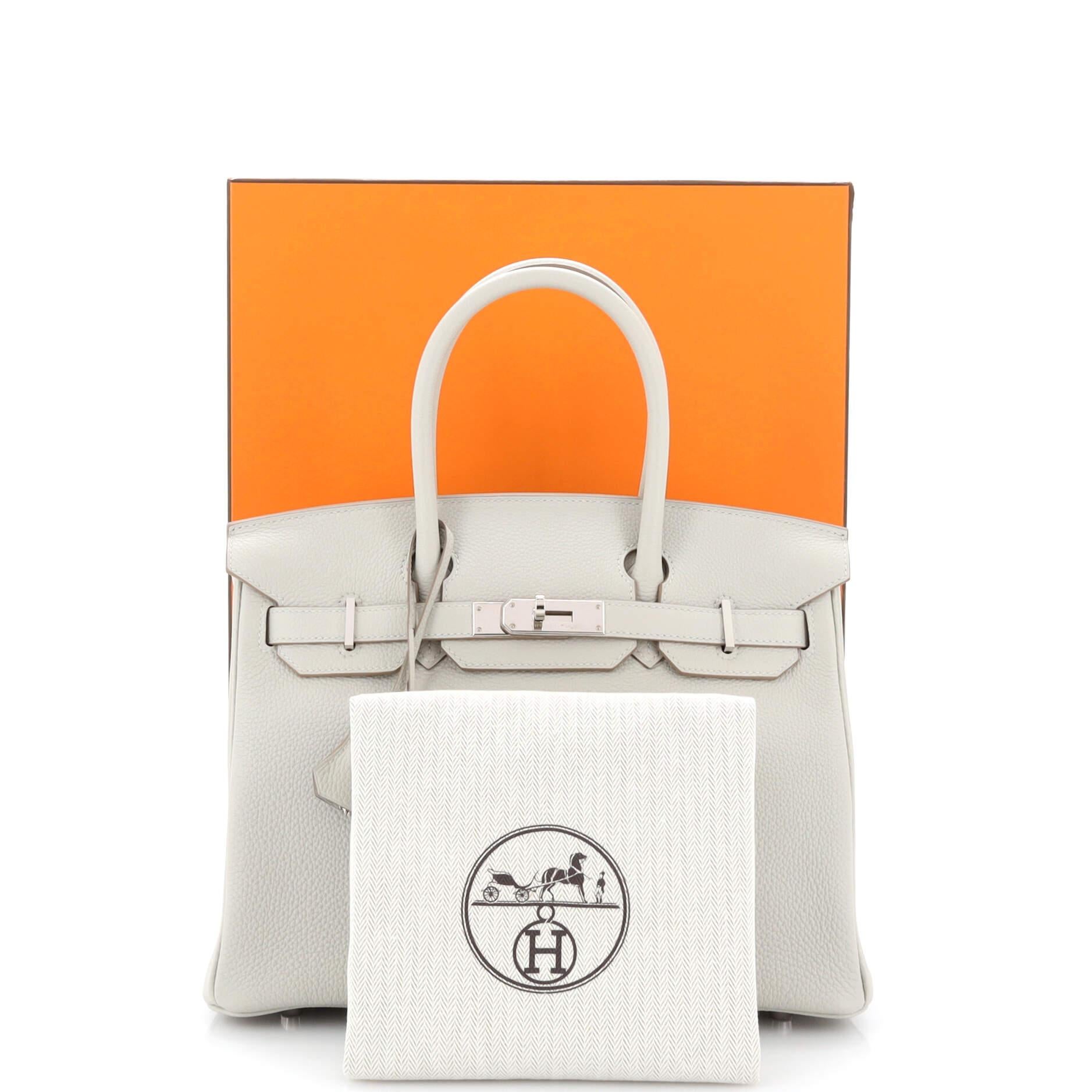 Hermes Birkin Bag 25cm Pearl Gray Gris Perle Togo Palladium Hardware