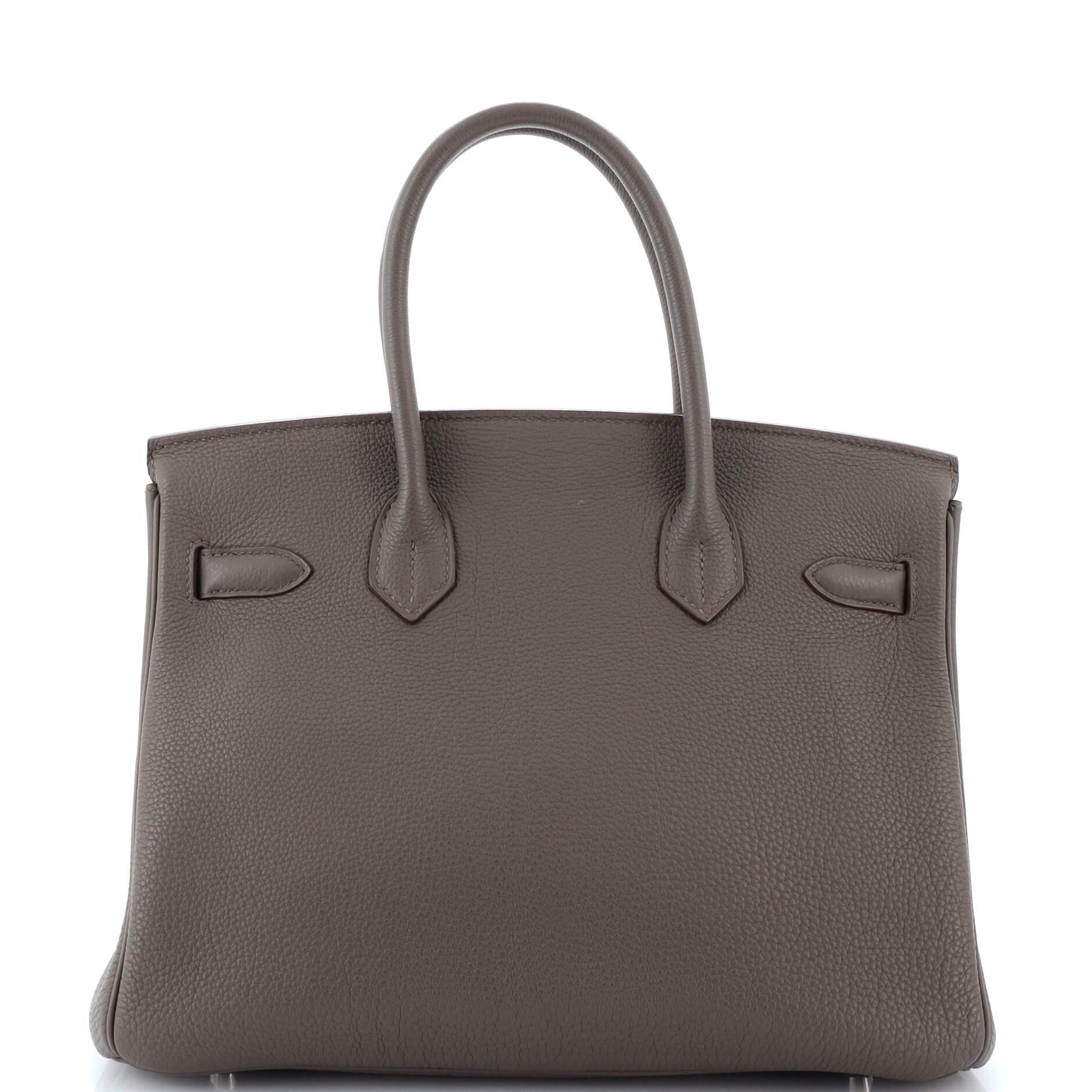 Women's Hermes Birkin Handbag Grey Togo with Palladium Hardware 30