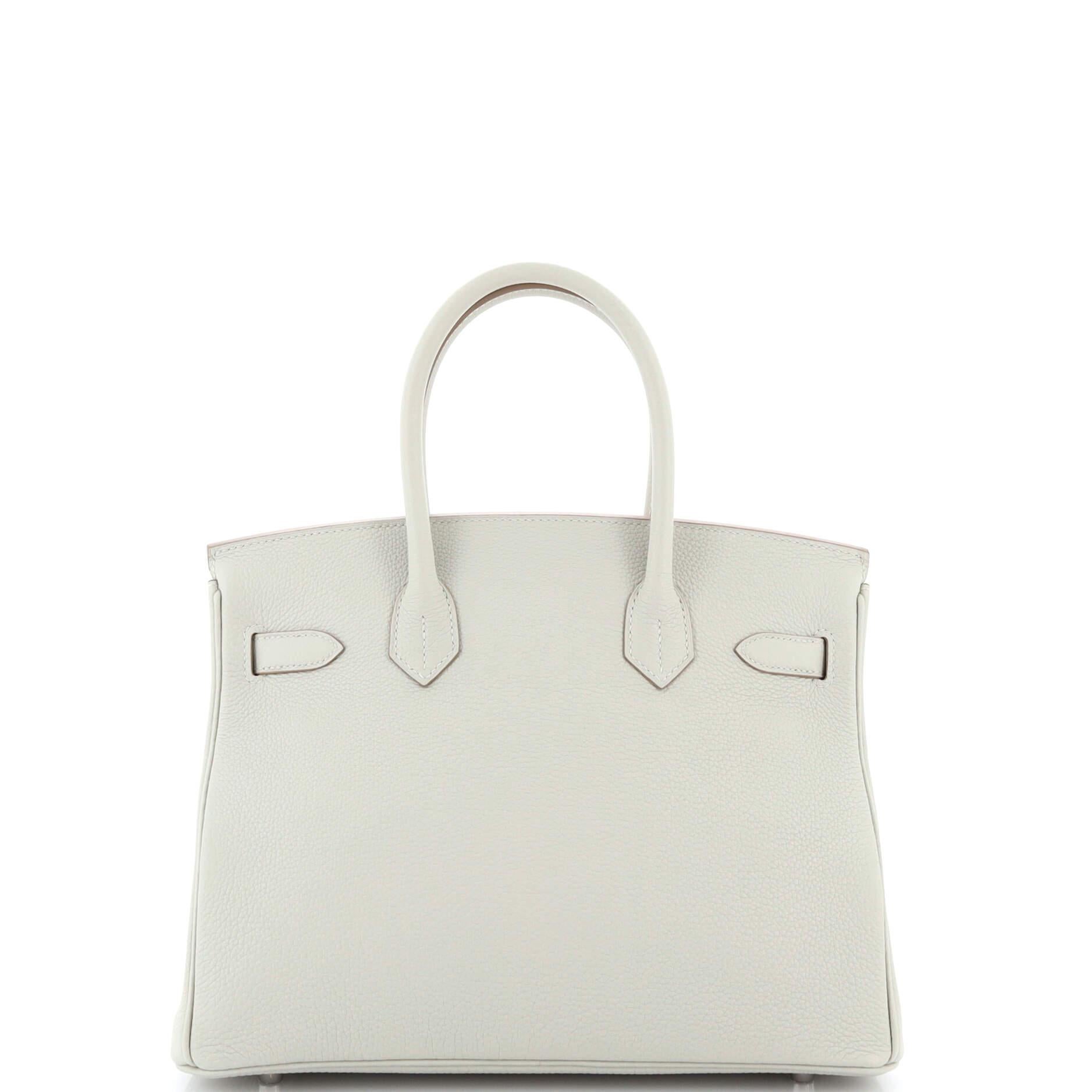 Women's Hermes Birkin Handbag Grey Togo with Palladium Hardware 30 For Sale