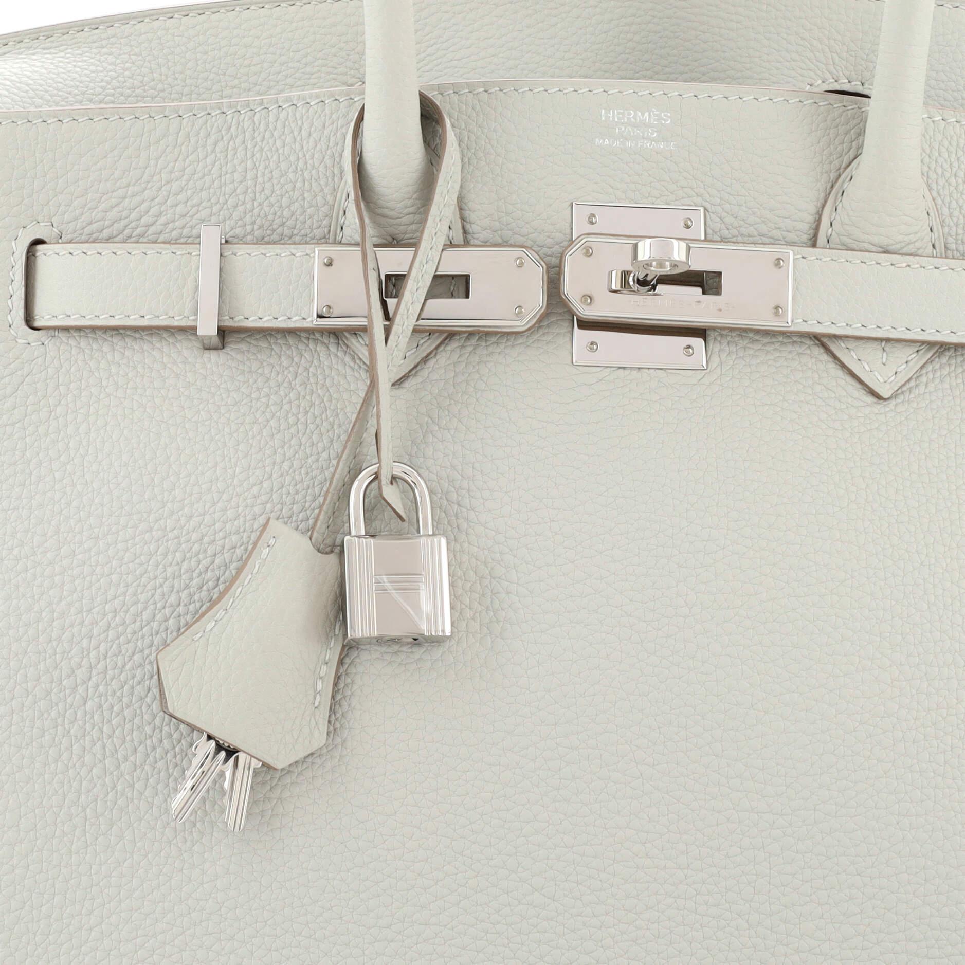 Hermes Birkin Handbag Grey Togo with Palladium Hardware 30 For Sale 3