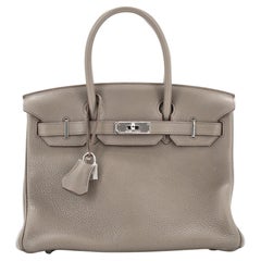 Hermes Birkin Handbag Grey Togo with Palladium Hardware 30