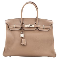 Hermes Birkin Handbag Grey Togo with Palladium Hardware 35