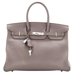 Hermes Birkin Handbag Grey Togo with Palladium Hardware 35