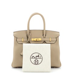 Hermès Birkin Handtasche Grau Togo mit Roségoldbeschlägen 30
