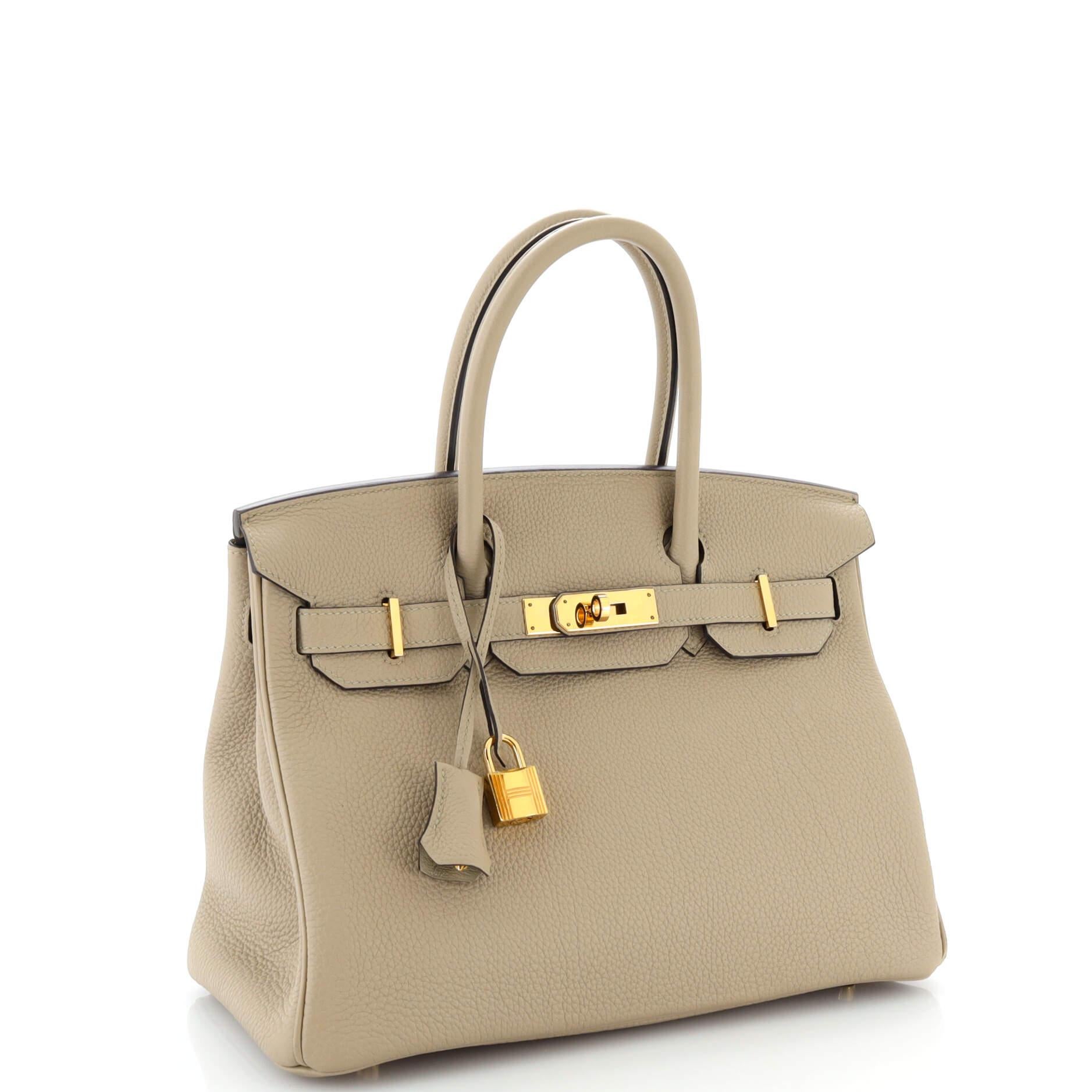 Hermes Birkin Handbag Grey Togo with Rose Gold Hardware 30 In Good Condition In NY, NY