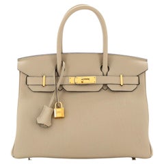 Hermes Birkin Handbag Grey Togo with Rose Gold Hardware 30