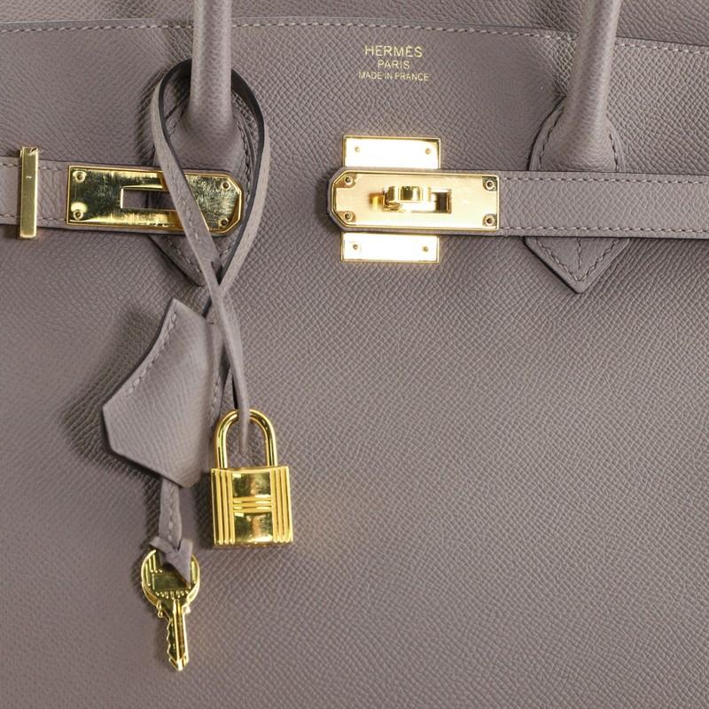 Hermes Birkin Handbag Gris Asphalte Epsom With Gold Hardware 35 3